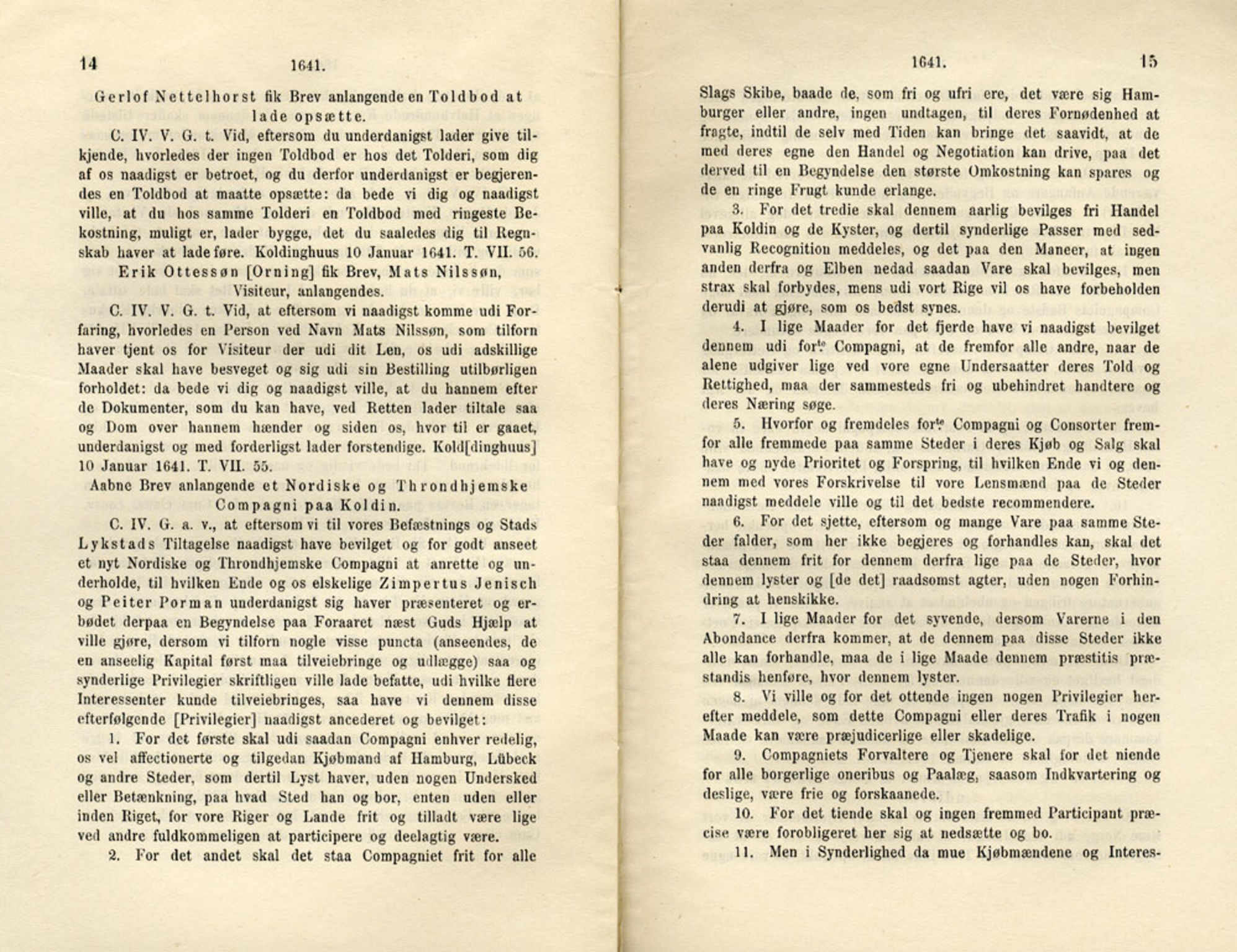 Publikasjoner utgitt av Det Norske Historiske Kildeskriftfond, PUBL/-/-/-: Norske Rigs-Registranter, bind 8, 1641-1648, s. 14-15
