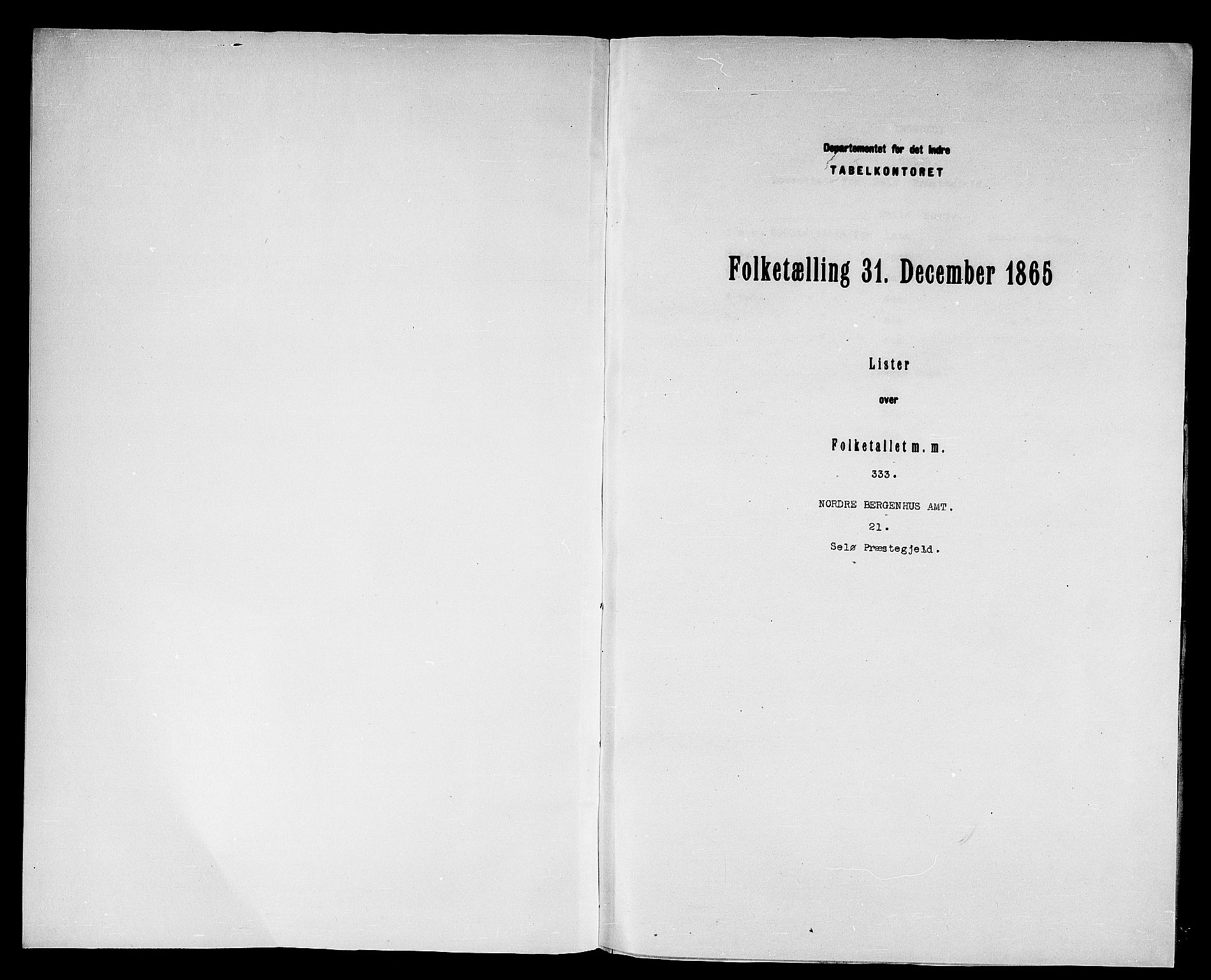 RA, Folketelling 1865 for 1441P Selje prestegjeld, 1865, s. 3
