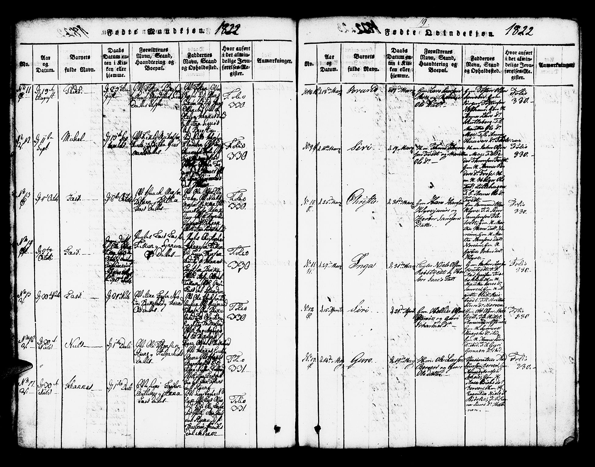 Kvam sokneprestembete, AV/SAB-A-76201/H/Haa: Ministerialbok nr. A 6, 1818-1832, s. 19