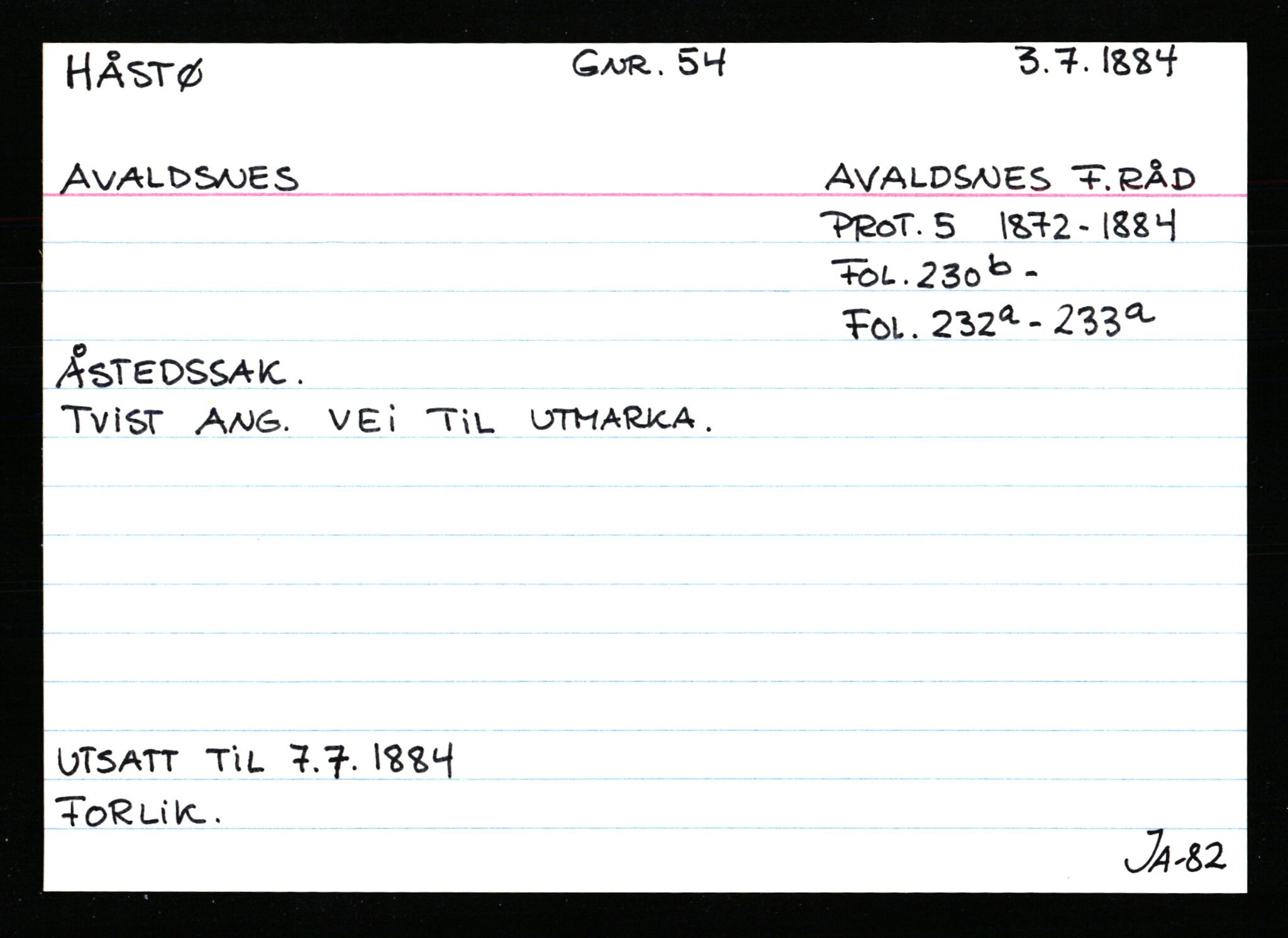 Statsarkivet i Stavanger, AV/SAST-A-101971/03/Y/Ym/L0028: Åstedskort sortert etter gårdsnavn: Hølleland - Ikdal, 1600-1950, s. 534