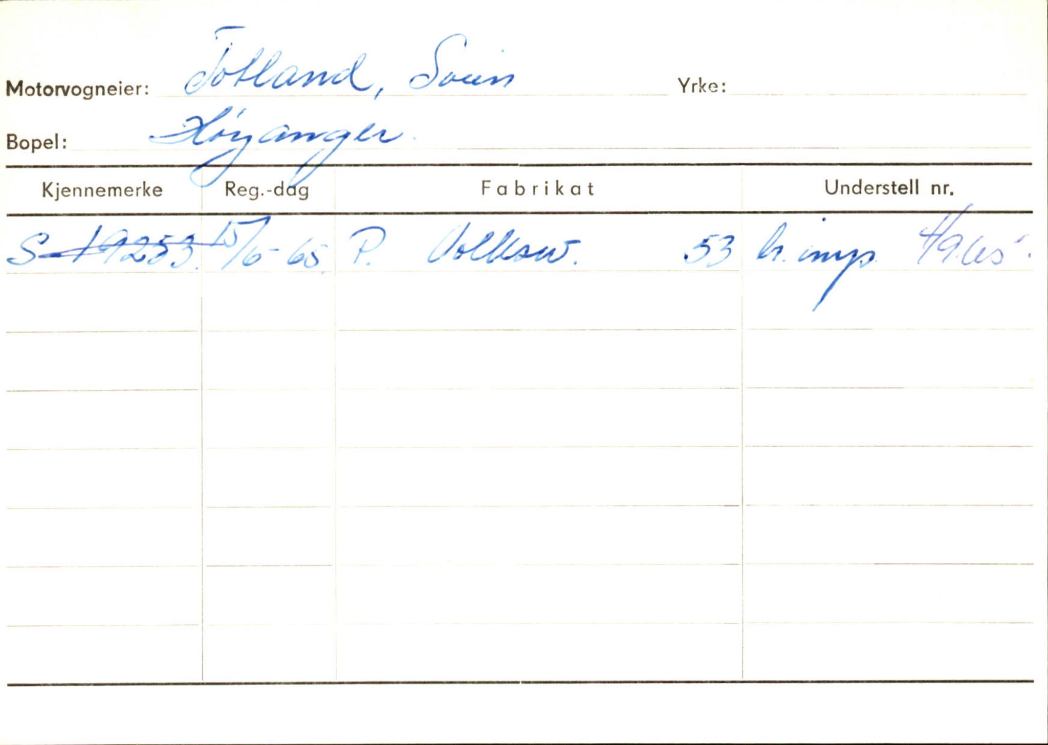 Statens vegvesen, Sogn og Fjordane vegkontor, AV/SAB-A-5301/4/F/L0131: Eigarregister Høyanger P-Å. Stryn S-Å, 1945-1975, s. 657