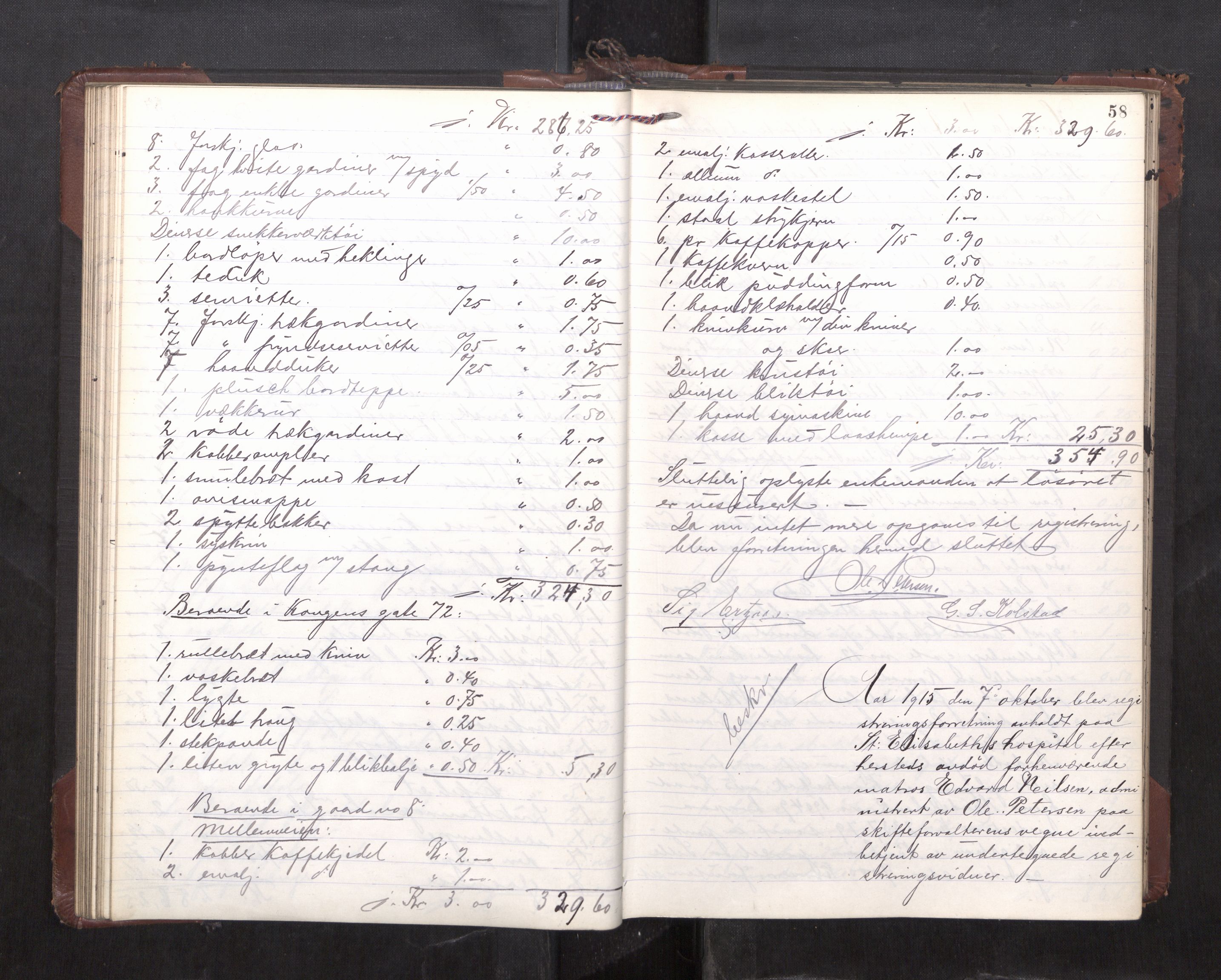 Trondheim byfogd, AV/SAT-A-0003/1/3/3C/L0036: Skifteregistreringsprotokoll - 14/4-24/9. (u/ register), 1915-1918, s. 58