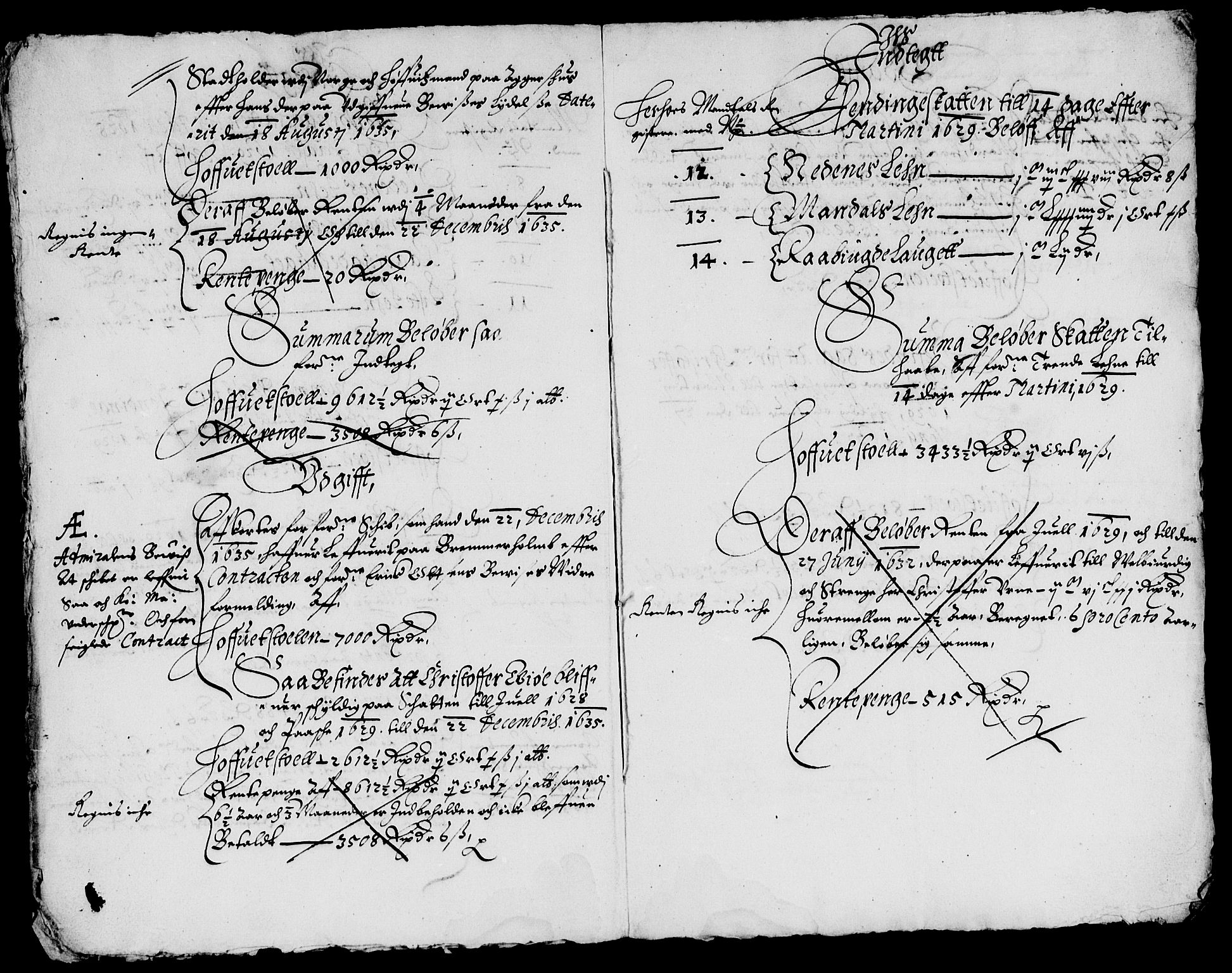 Rentekammeret inntil 1814, Reviderte regnskaper, Lensregnskaper, AV/RA-EA-5023/R/Rb/Rbq/L0019: Nedenes len. Mandals len. Råbyggelag., 1629-1630