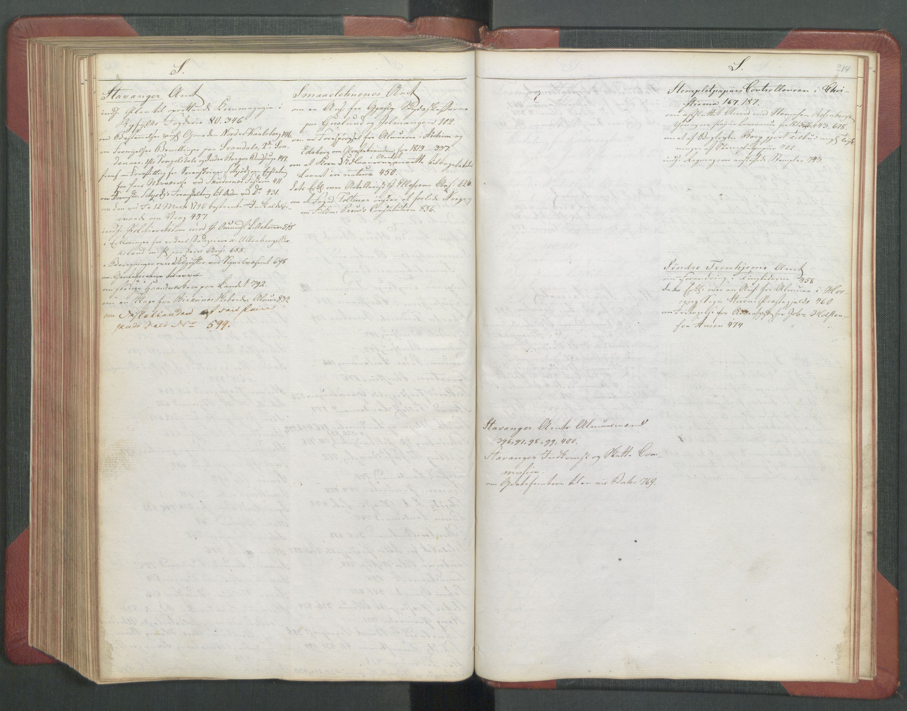 Departementene i 1814, RA/S-3899/Fb/L0029: Journal A 1-900 (ekstraktprotokoll), 1814, s. 214