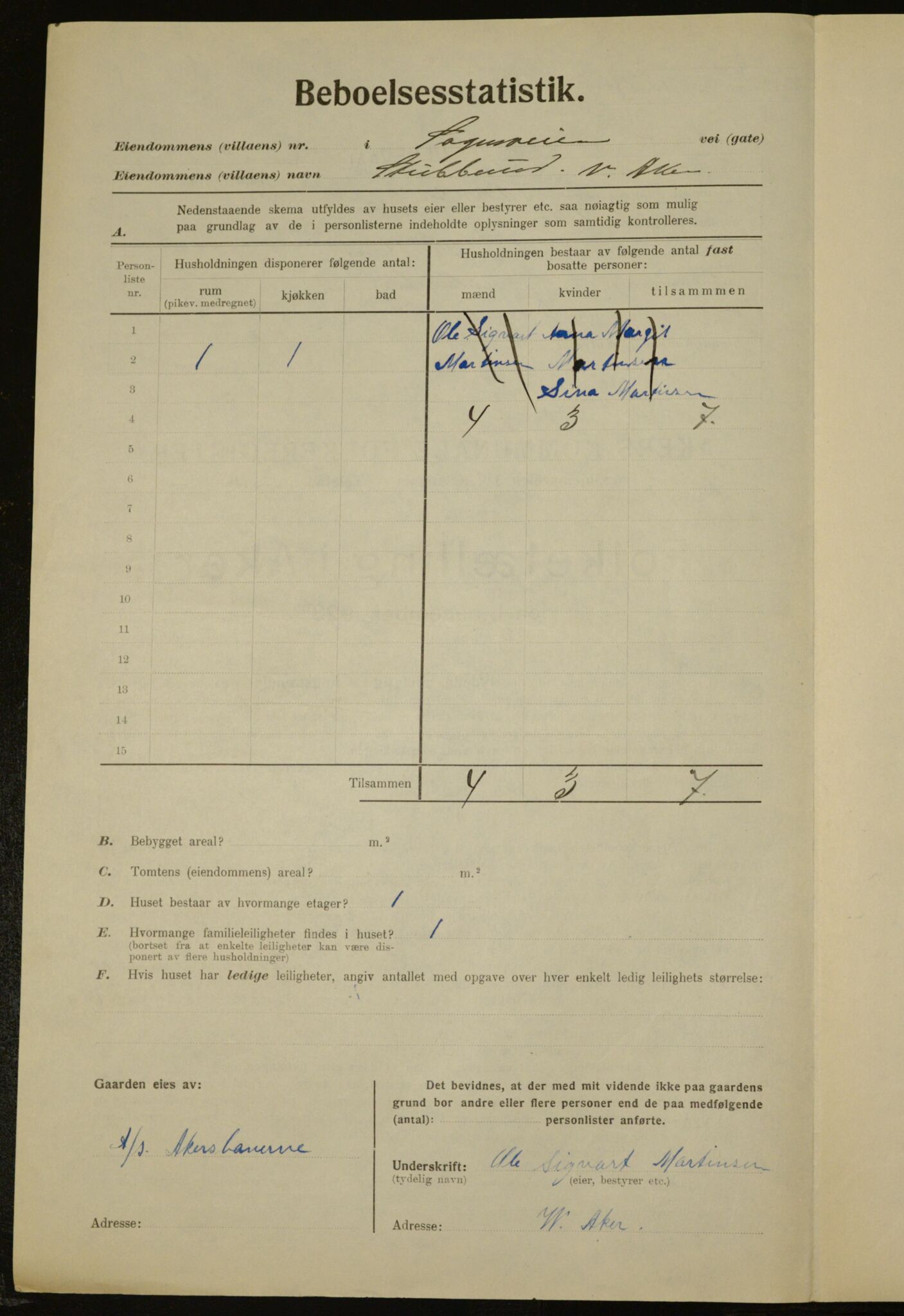 , Kommunal folketelling 1.12.1923 for Aker, 1923, s. 17894