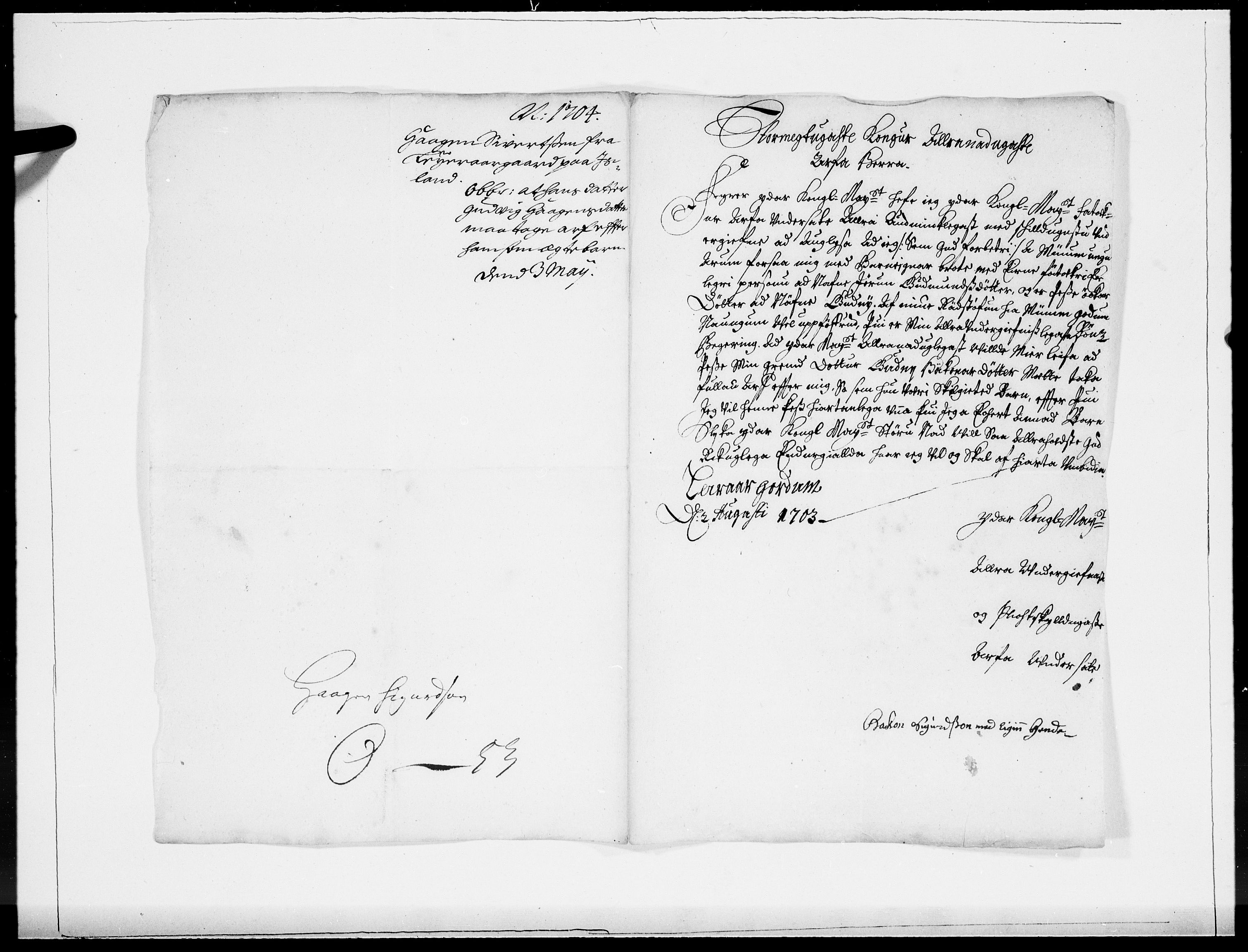 Danske Kanselli 1572-1799, AV/RA-EA-3023/F/Fc/Fcc/Fcca/L0057: Norske innlegg 1572-1799, 1704, s. 20