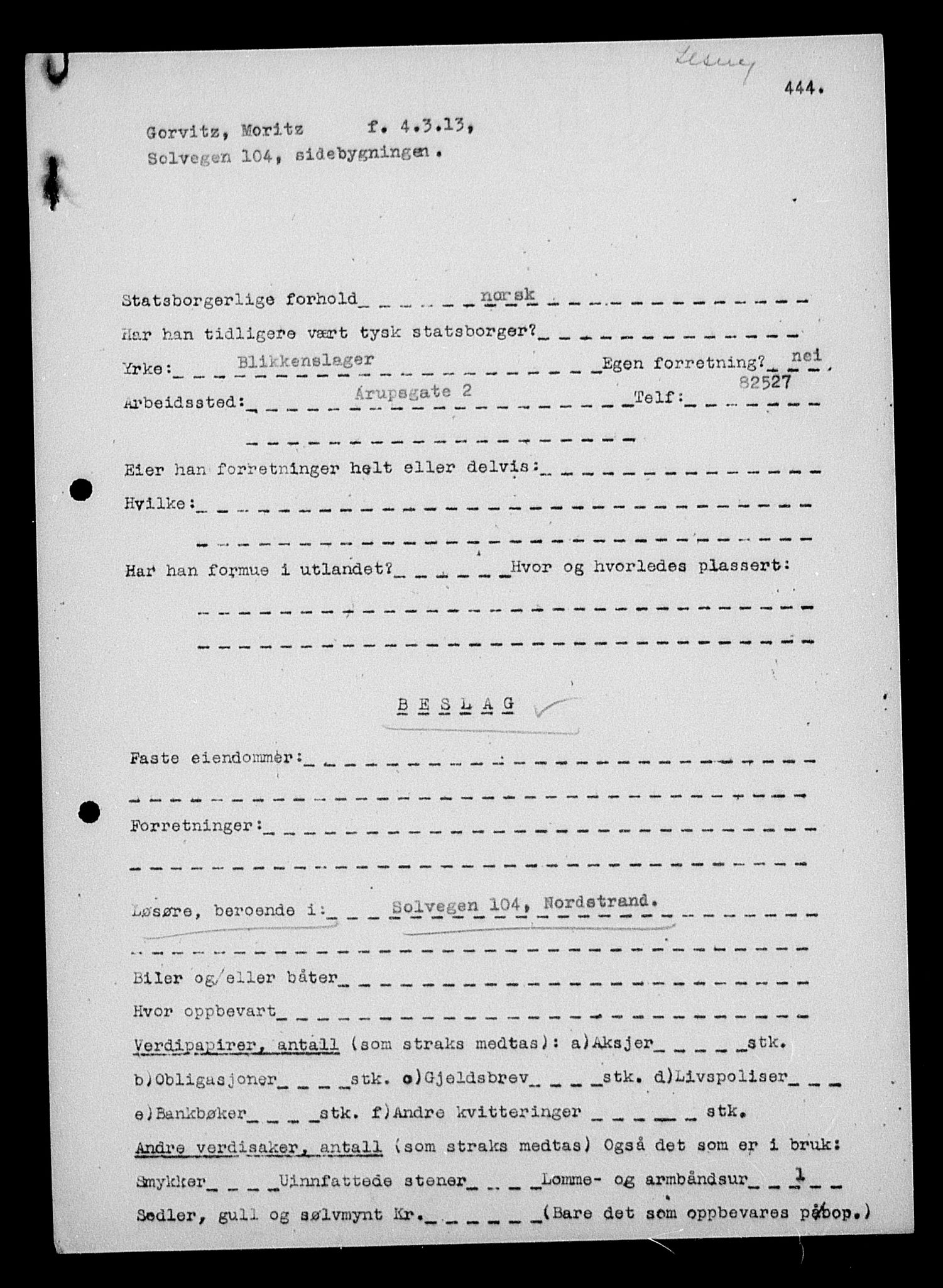 Justisdepartementet, Tilbakeføringskontoret for inndratte formuer, AV/RA-S-1564/H/Hc/Hcc/L0940: --, 1945-1947, s. 777