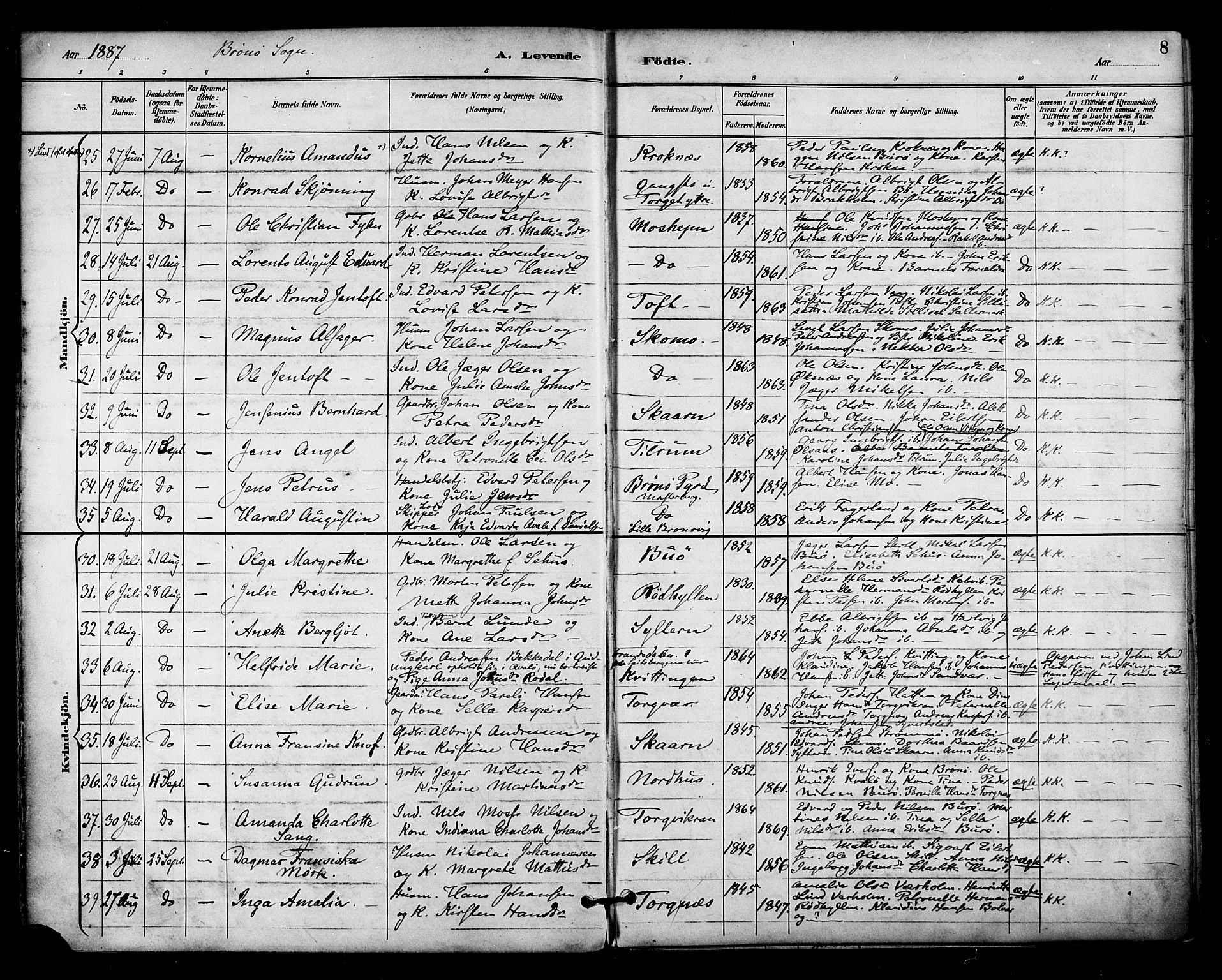 Ministerialprotokoller, klokkerbøker og fødselsregistre - Nordland, AV/SAT-A-1459/813/L0200: Ministerialbok nr. 813A10, 1886-1900, s. 8