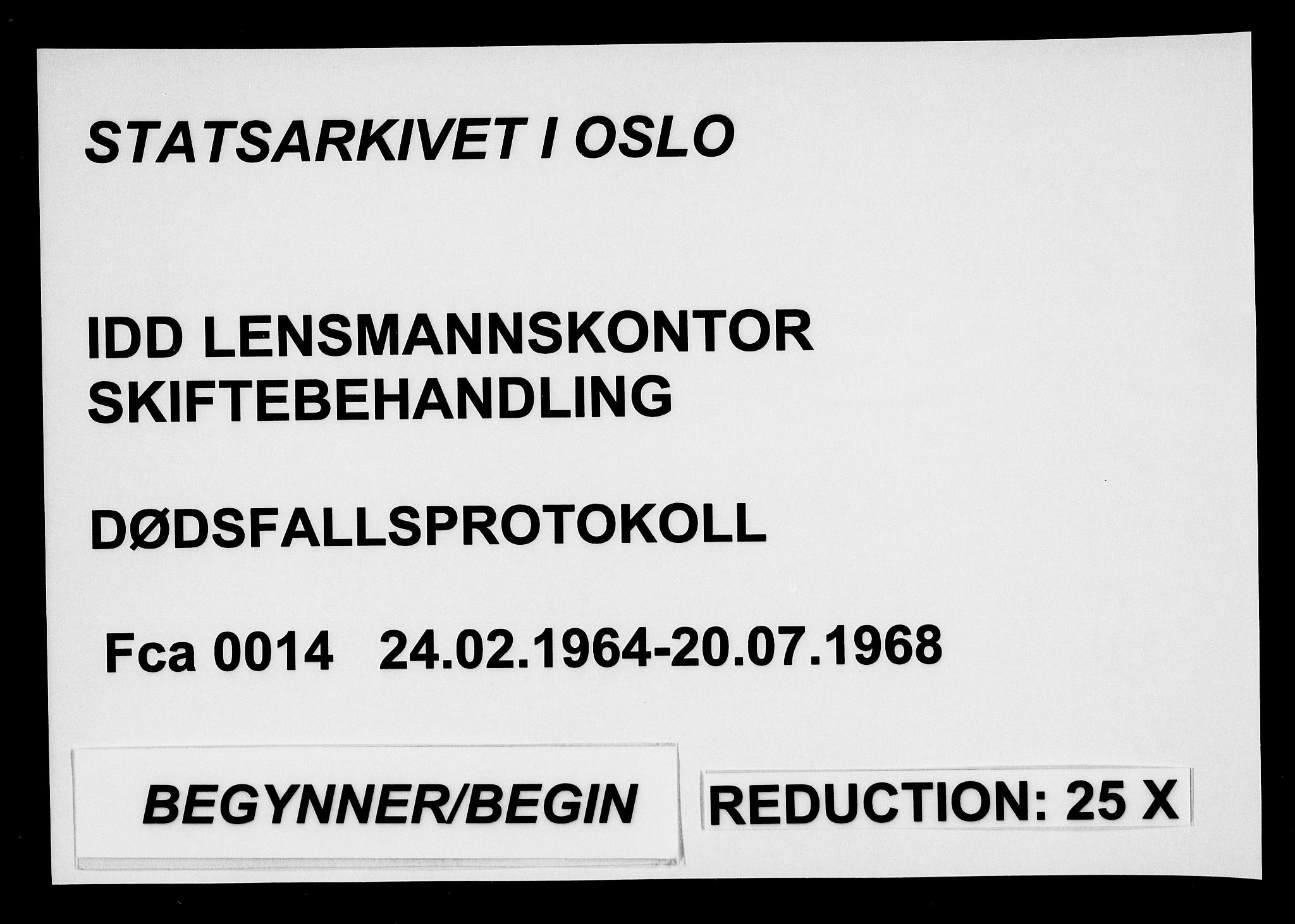 Idd lensmannsarkiv, SAO/A-10633/H/Ha/L0014: Dødsfallsprotokoll, 1964-1968