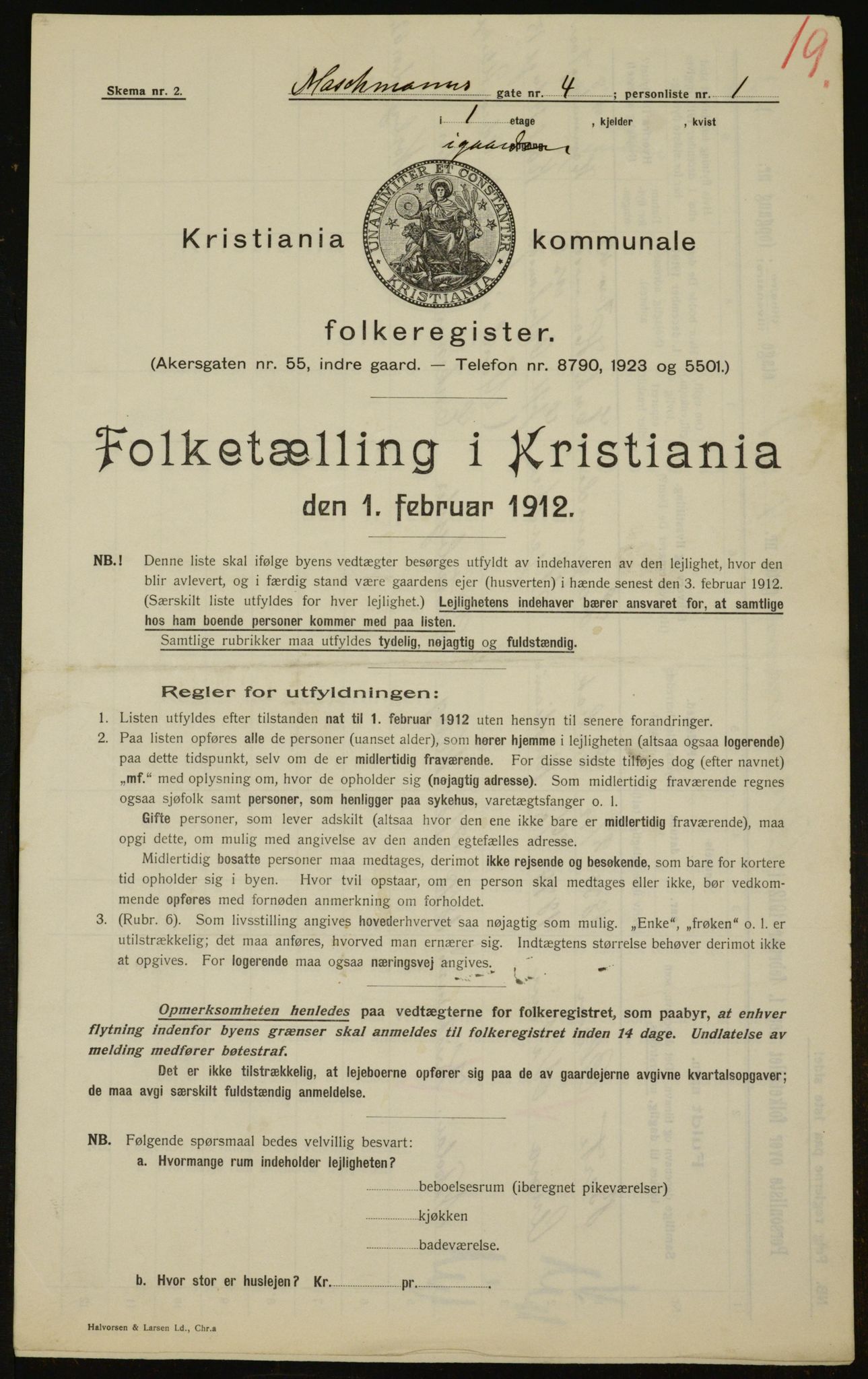 OBA, Kommunal folketelling 1.2.1912 for Kristiania, 1912, s. 65243