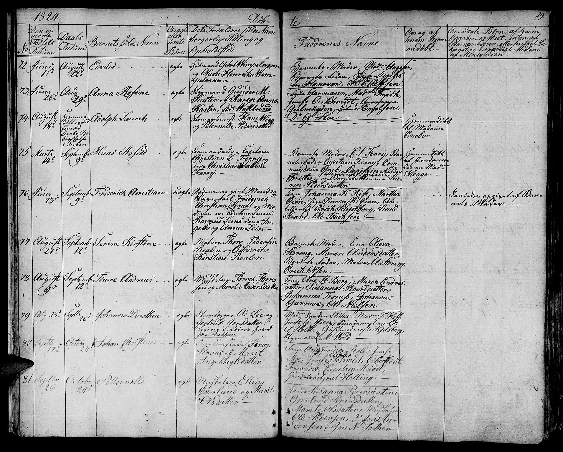 Ministerialprotokoller, klokkerbøker og fødselsregistre - Sør-Trøndelag, SAT/A-1456/602/L0108: Ministerialbok nr. 602A06, 1821-1839, s. 29