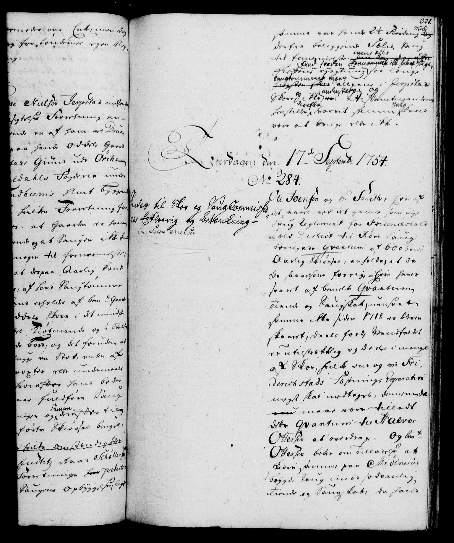 Rentekammeret, Kammerkanselliet, AV/RA-EA-3111/G/Gh/Gha/L0032: Norsk ekstraktmemorialprotokoll (merket RK 53.77), 1753-1755, s. 321
