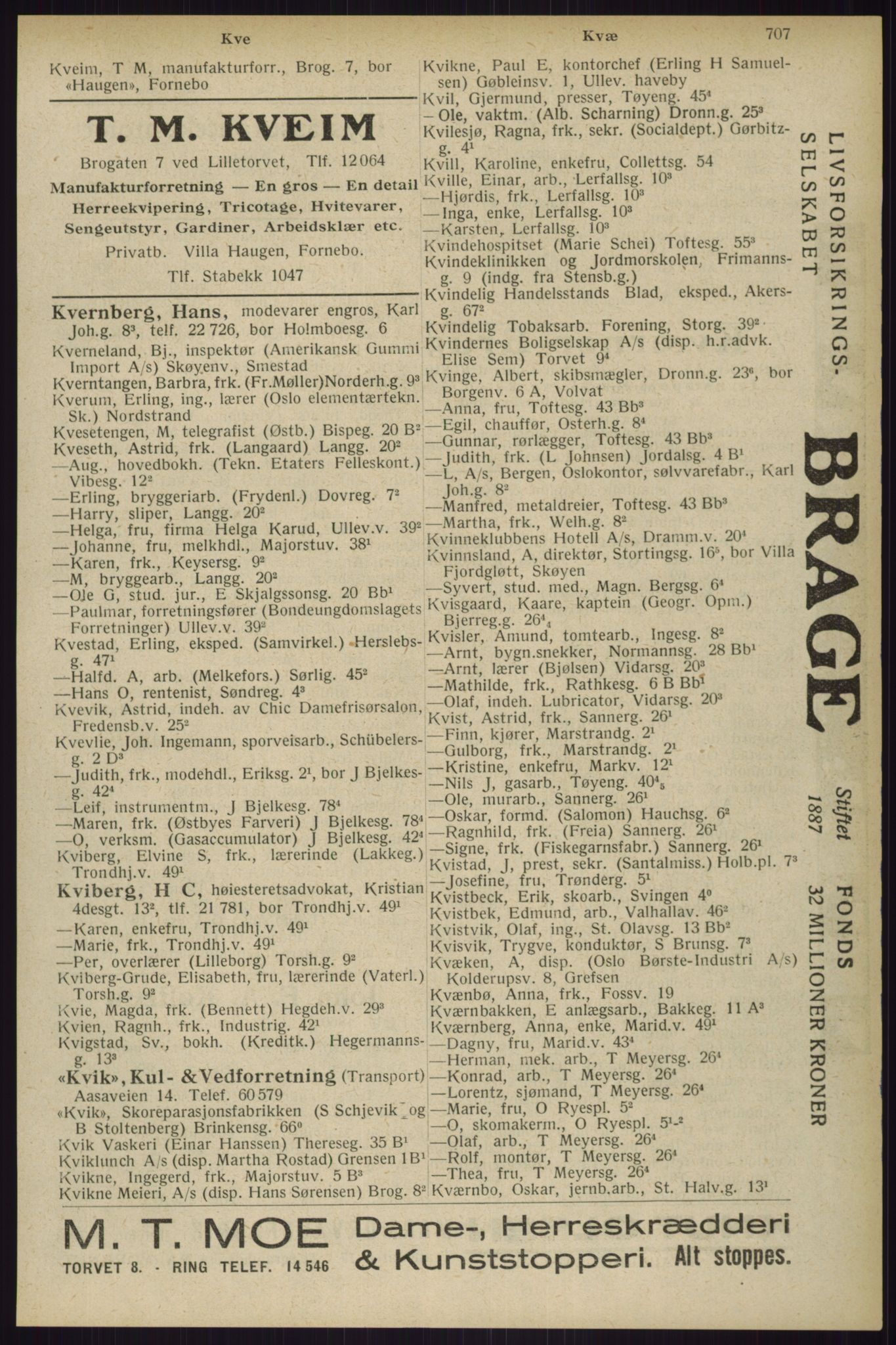Kristiania/Oslo adressebok, PUBL/-, 1929, s. 707
