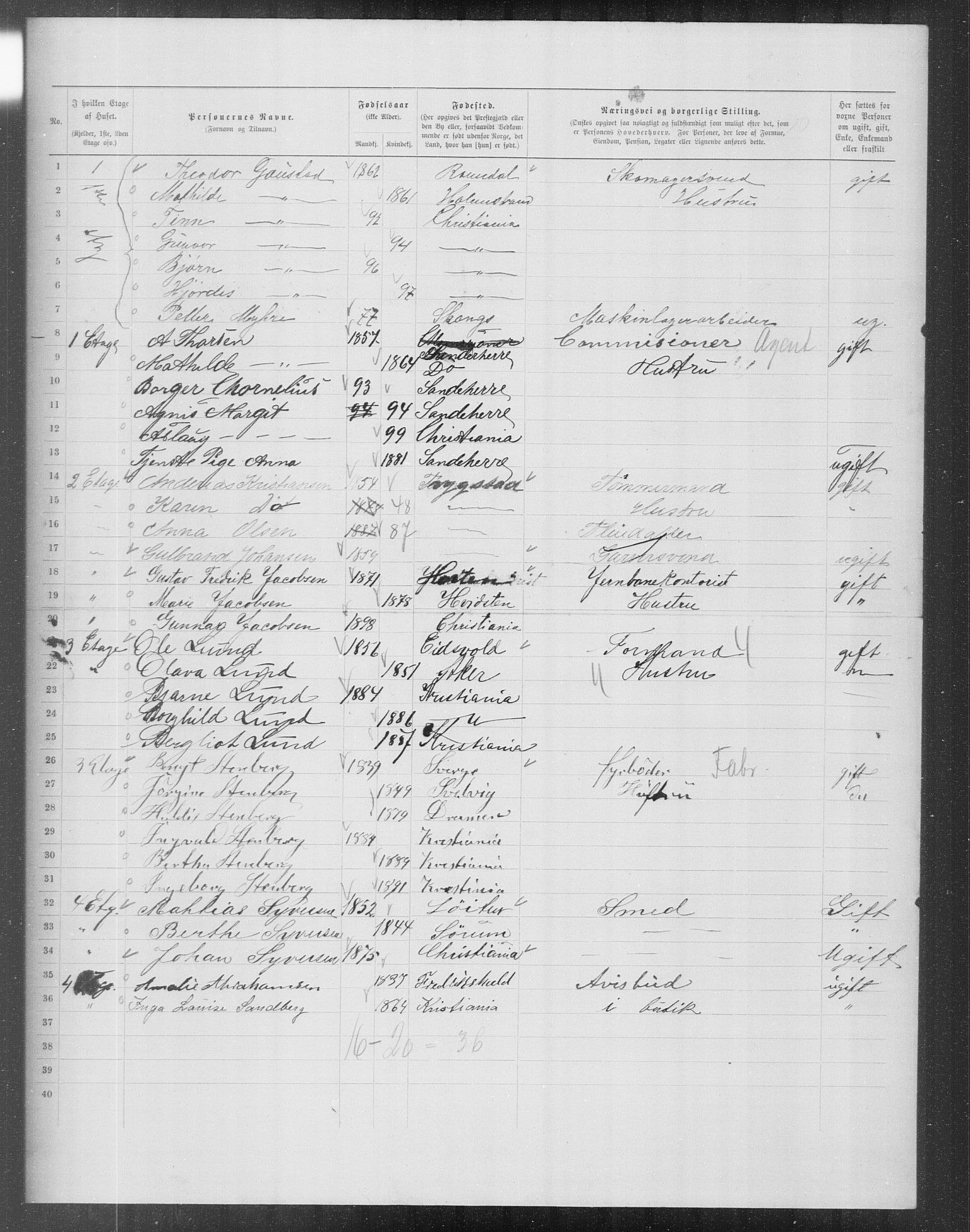 OBA, Kommunal folketelling 31.12.1899 for Kristiania kjøpstad, 1899, s. 12326