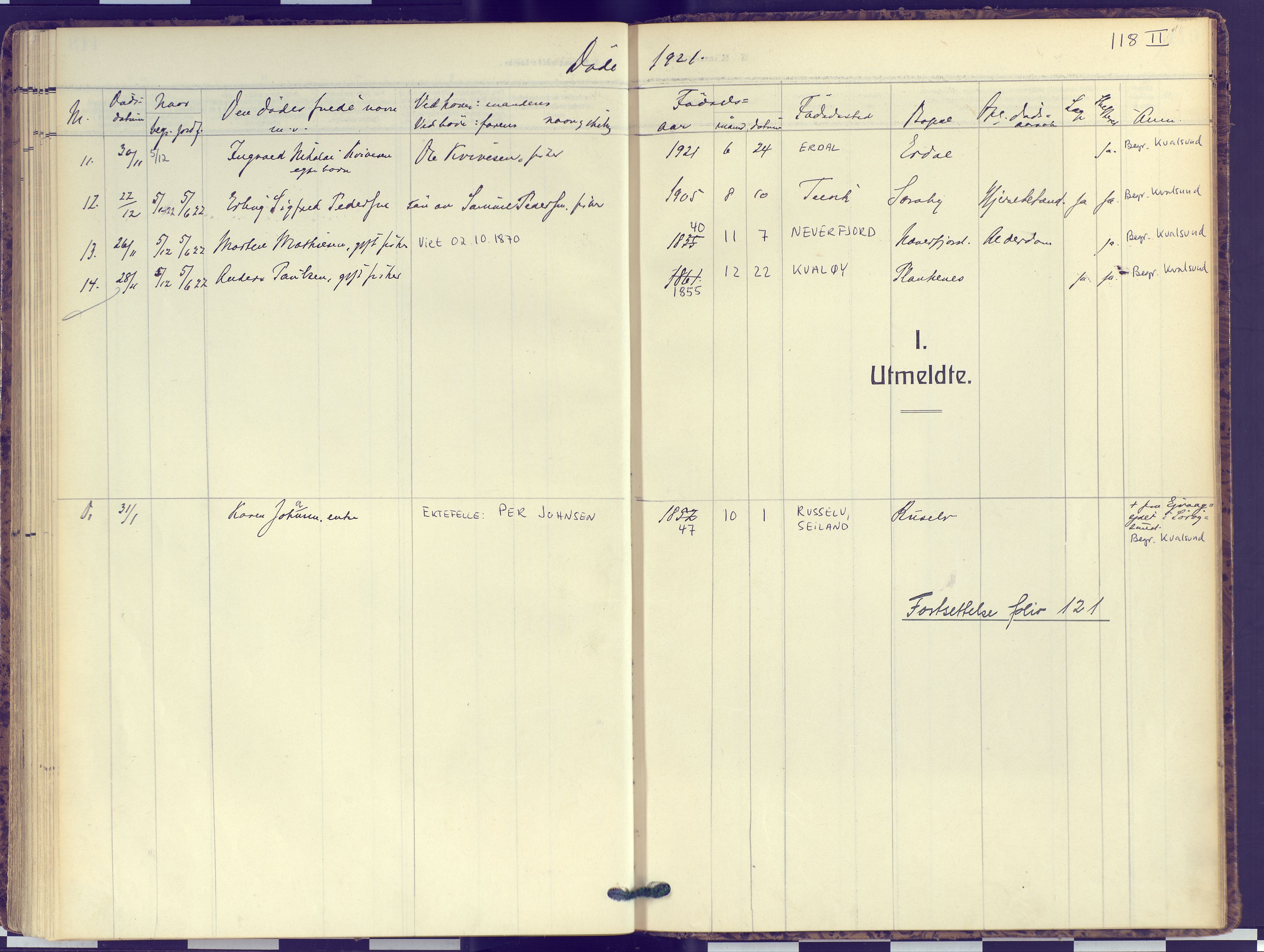 Hammerfest sokneprestkontor, AV/SATØ-S-1347/H/Ha/L0016.kirke: Ministerialbok nr. 16, 1908-1923, s. 118