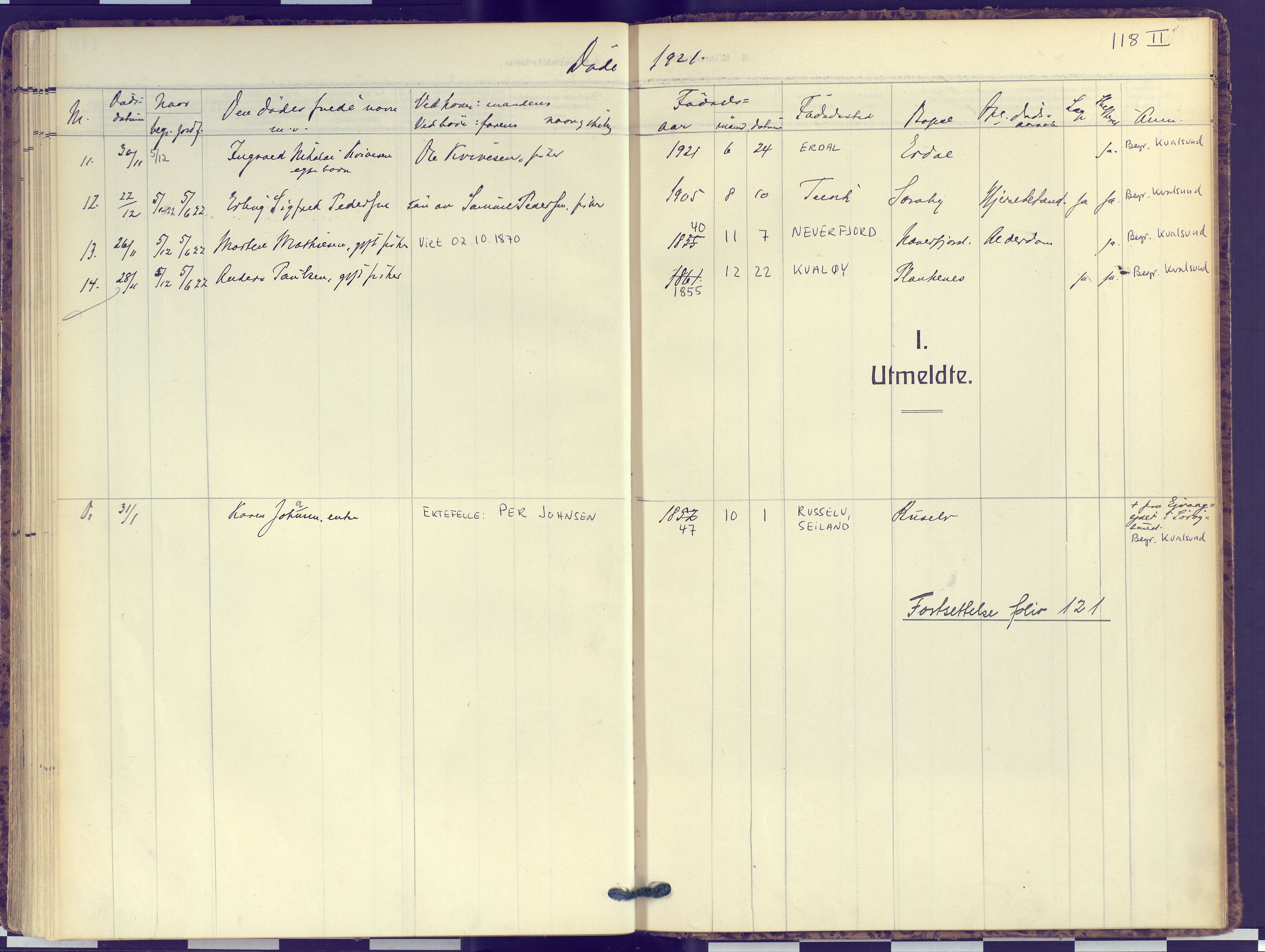 Hammerfest sokneprestkontor, SATØ/S-1347: Ministerialbok nr. 16, 1908-1923, s. 118