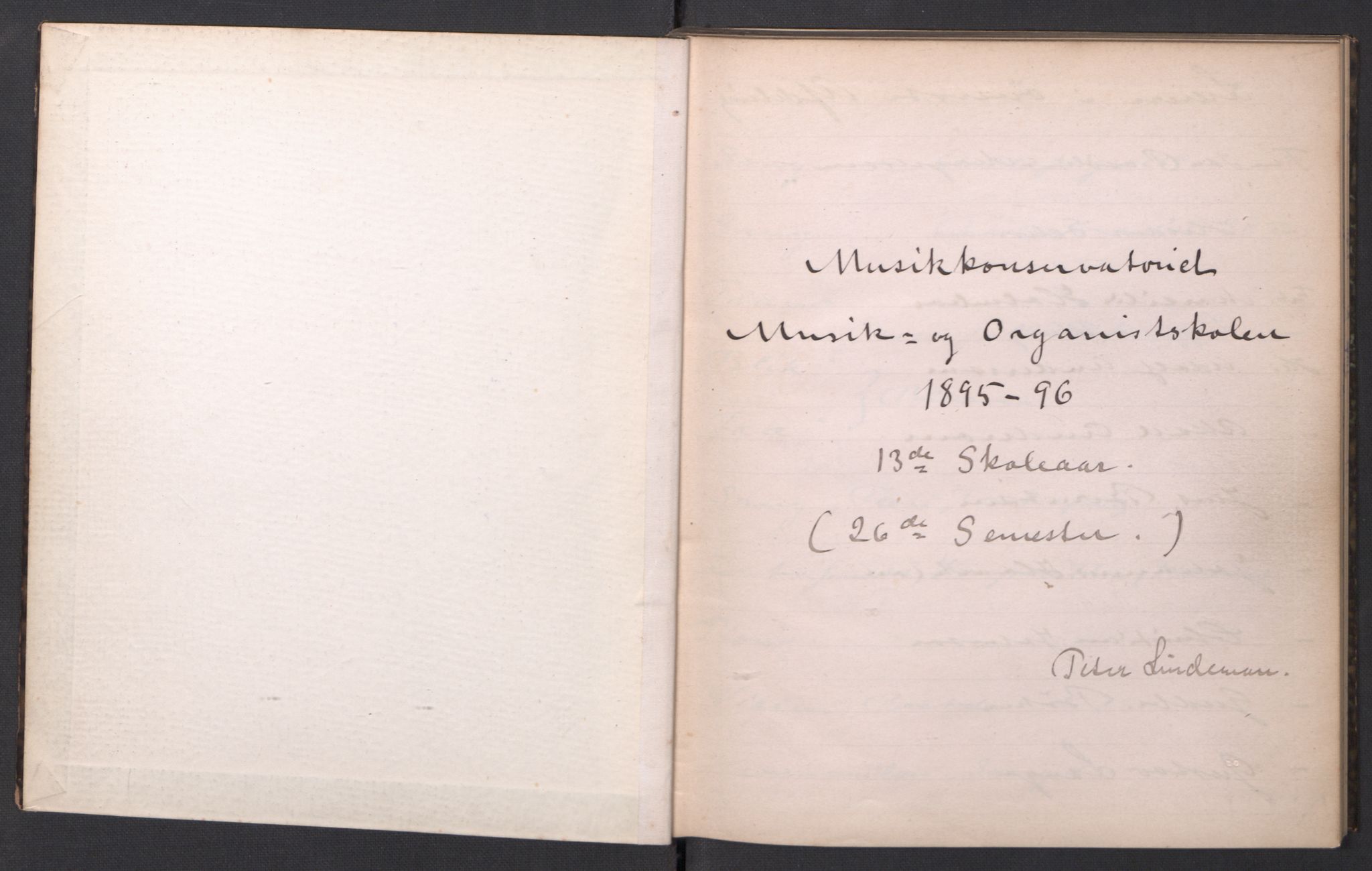 Musikkonservatoriet i Oslo, RA/PA-1761/F/Fa/L0001/0005: Oversikt over lærere, elever, m.m. (mangler skoleåret 1890-91 og 1891-92) / Musikkonservatoriet - Skoleåret - Høstsemesteret, 1895