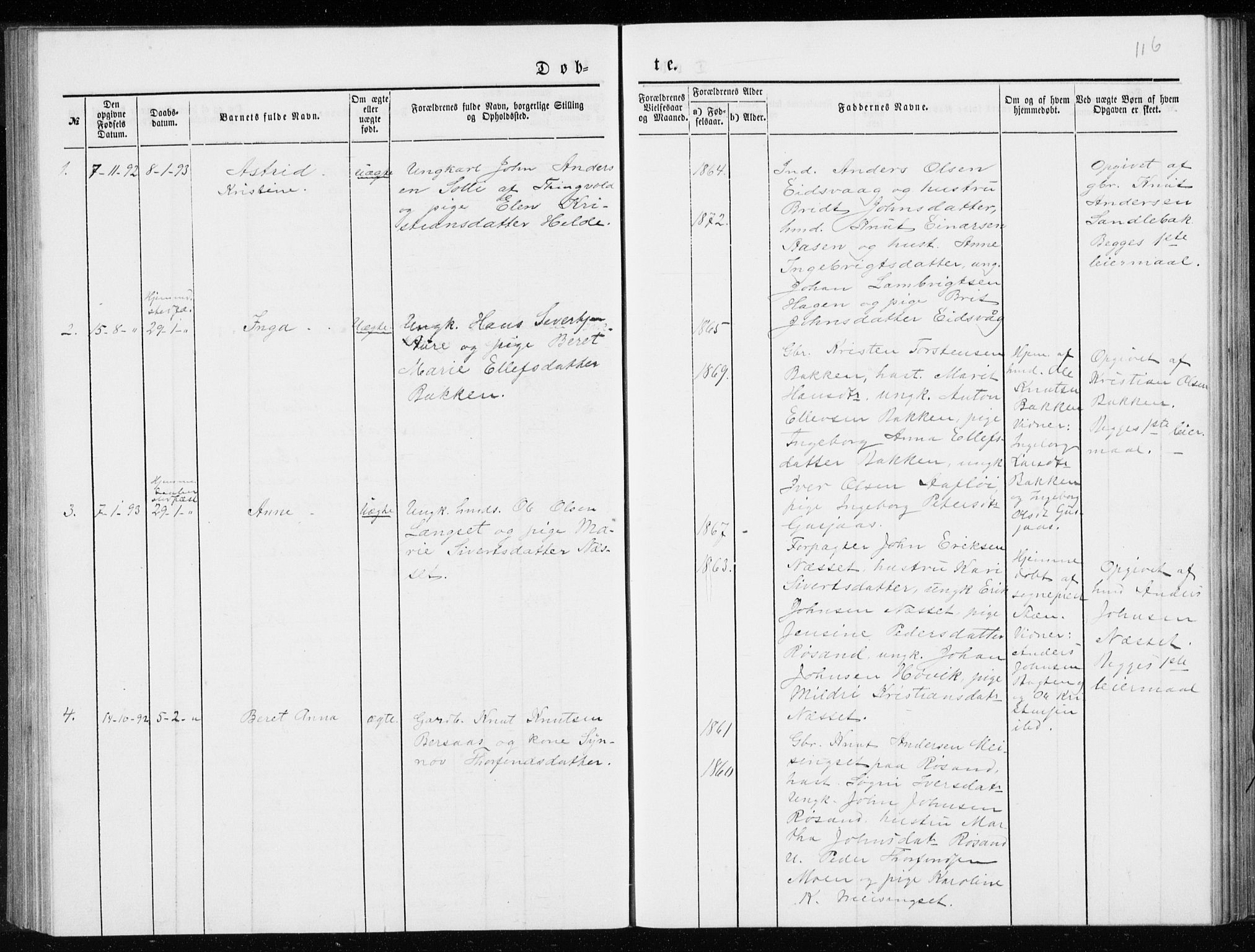 Ministerialprotokoller, klokkerbøker og fødselsregistre - Møre og Romsdal, AV/SAT-A-1454/551/L0631: Klokkerbok nr. 551C03, 1886-1894, s. 116