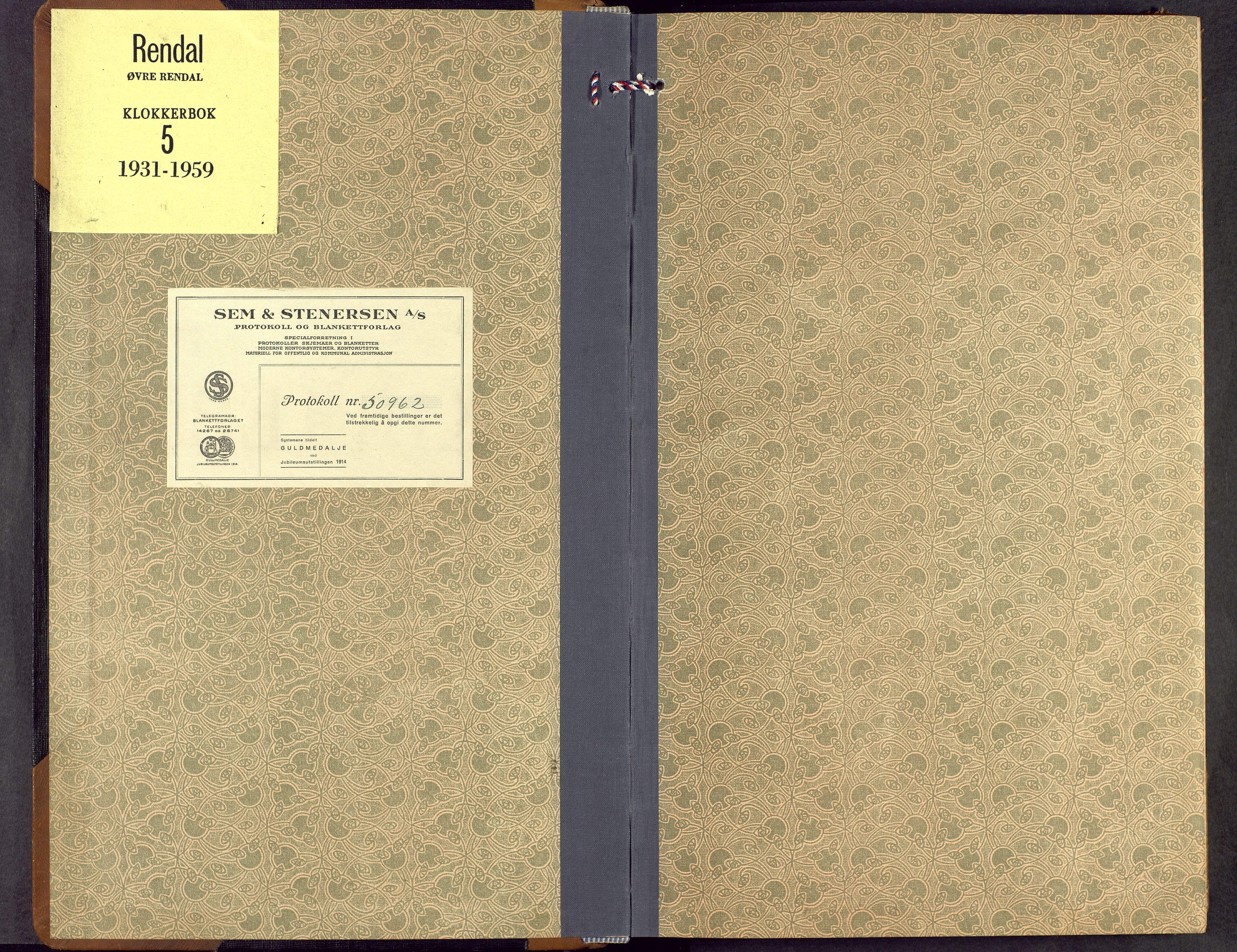 Rendalen prestekontor, AV/SAH-PREST-054/H/Ha/Hab/L0005: Klokkerbok nr. 5, 1931-1959