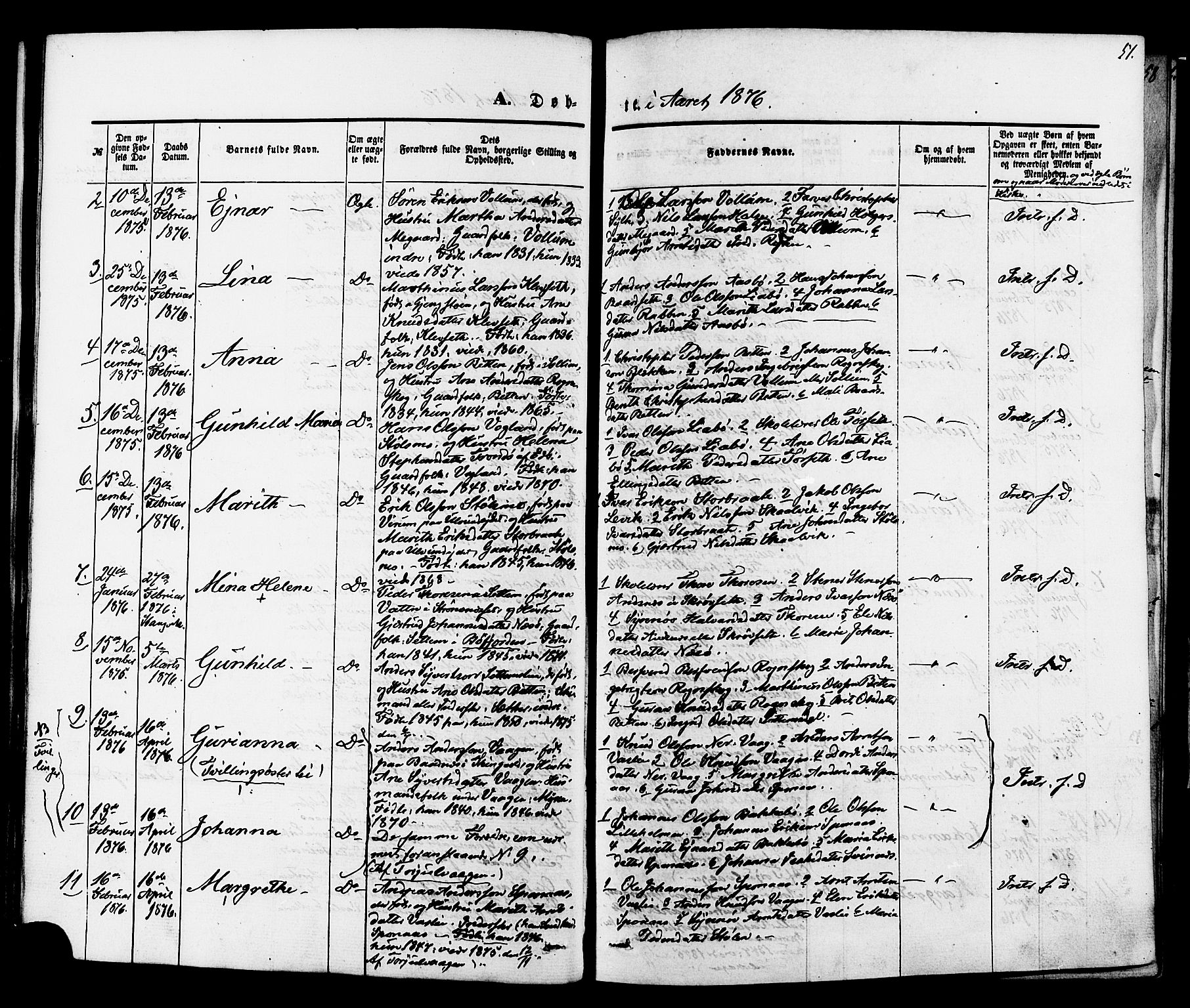 Ministerialprotokoller, klokkerbøker og fødselsregistre - Møre og Romsdal, SAT/A-1454/576/L0884: Ministerialbok nr. 576A02, 1865-1879, s. 51