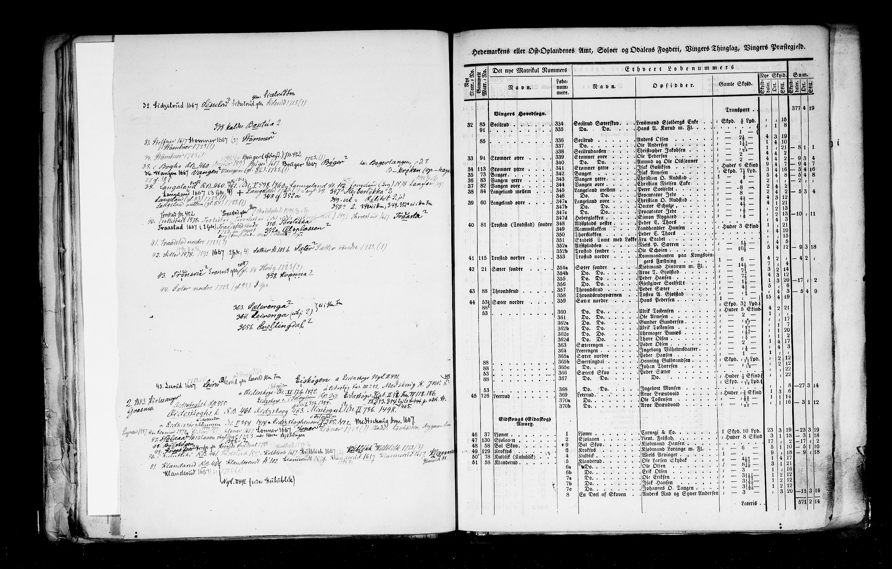 Rygh, RA/PA-0034/F/Fb/L0003: Matrikkelen for 1838 - Hedemarken amt (Hedmark fylke), 1838