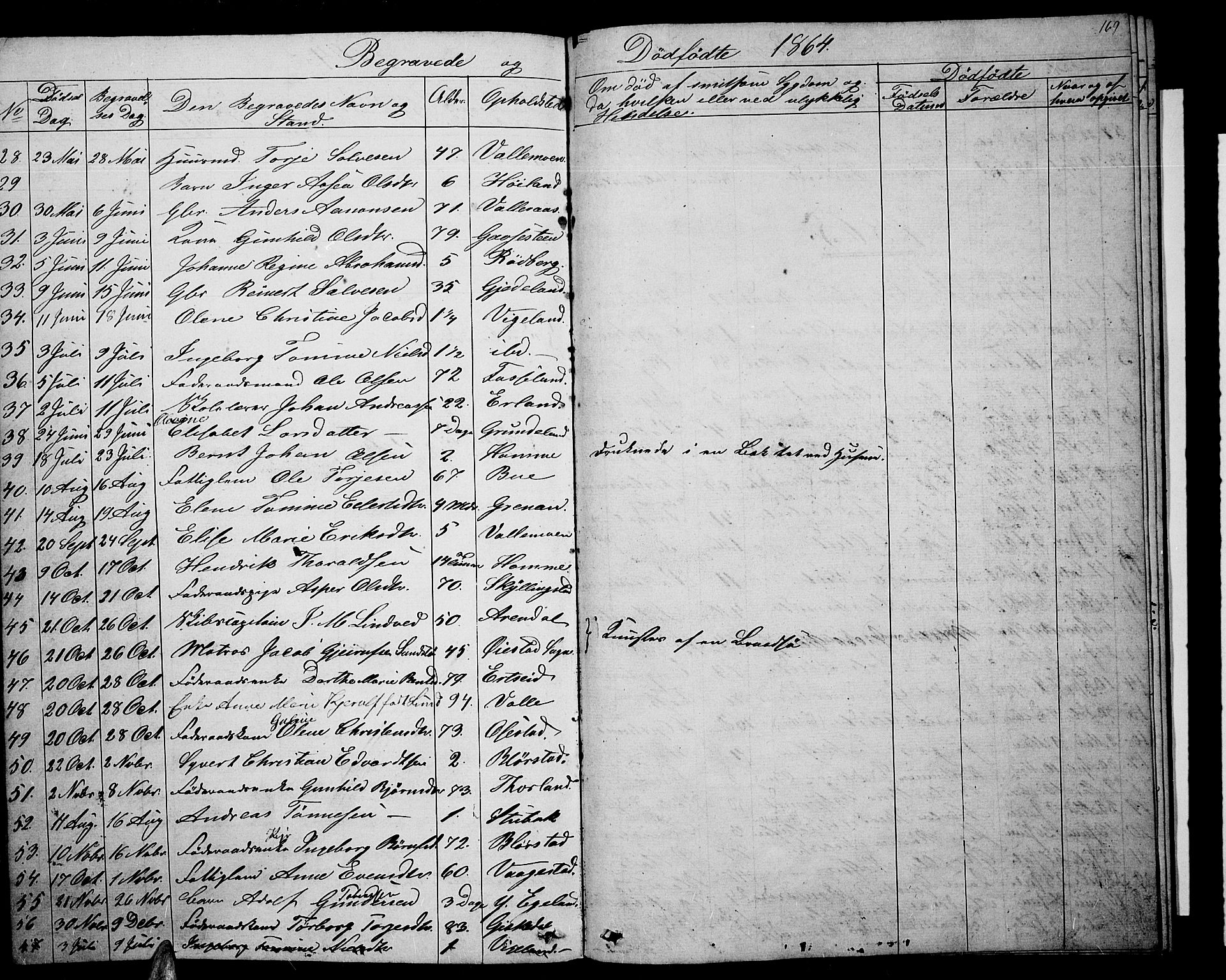 Sør-Audnedal sokneprestkontor, AV/SAK-1111-0039/F/Fb/Fbb/L0003: Klokkerbok nr. B 3, 1859-1868, s. 169