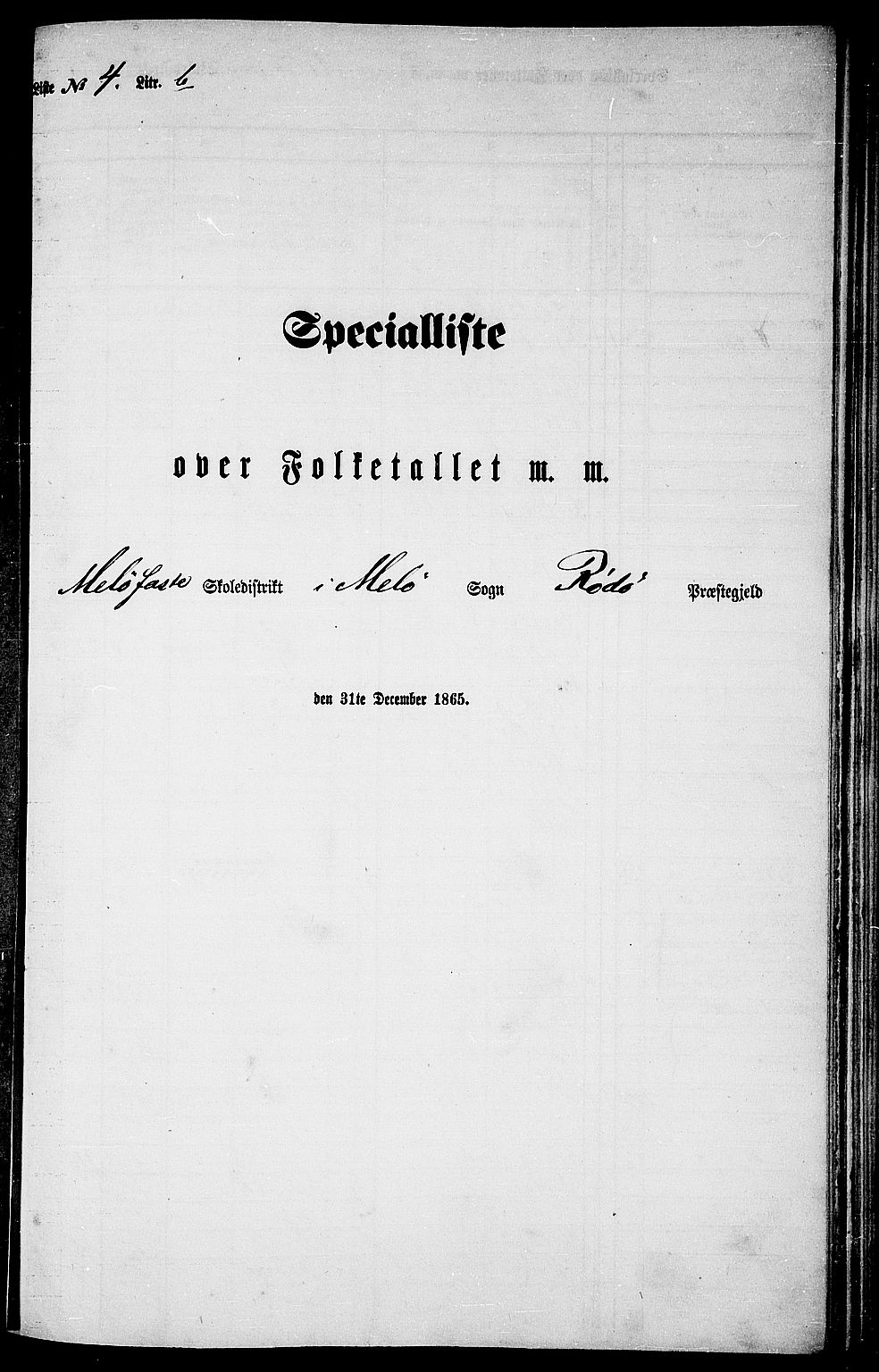 RA, Folketelling 1865 for 1836P Rødøy prestegjeld, 1865, s. 85