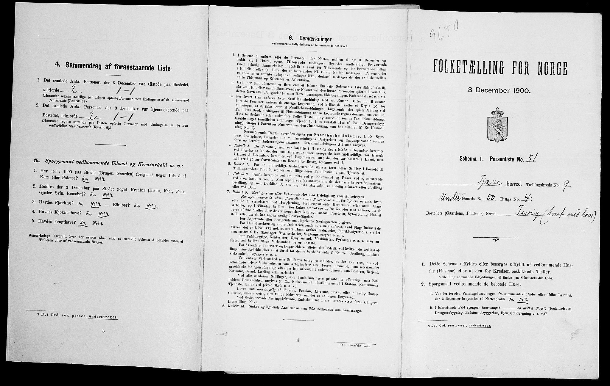 SAK, Folketelling 1900 for 0923 Fjære herred, 1900, s. 1902