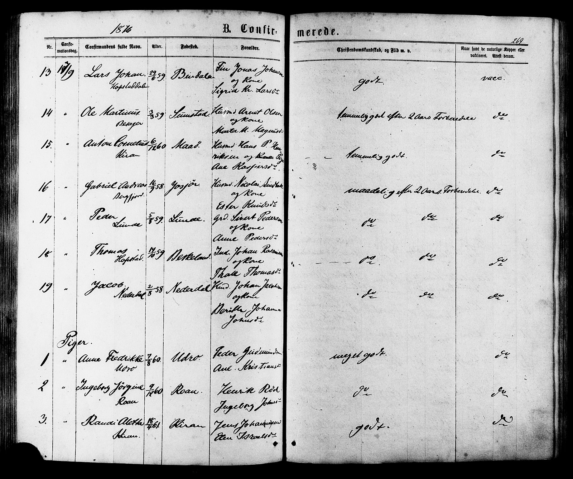 Ministerialprotokoller, klokkerbøker og fødselsregistre - Sør-Trøndelag, AV/SAT-A-1456/657/L0706: Ministerialbok nr. 657A07, 1867-1878, s. 269