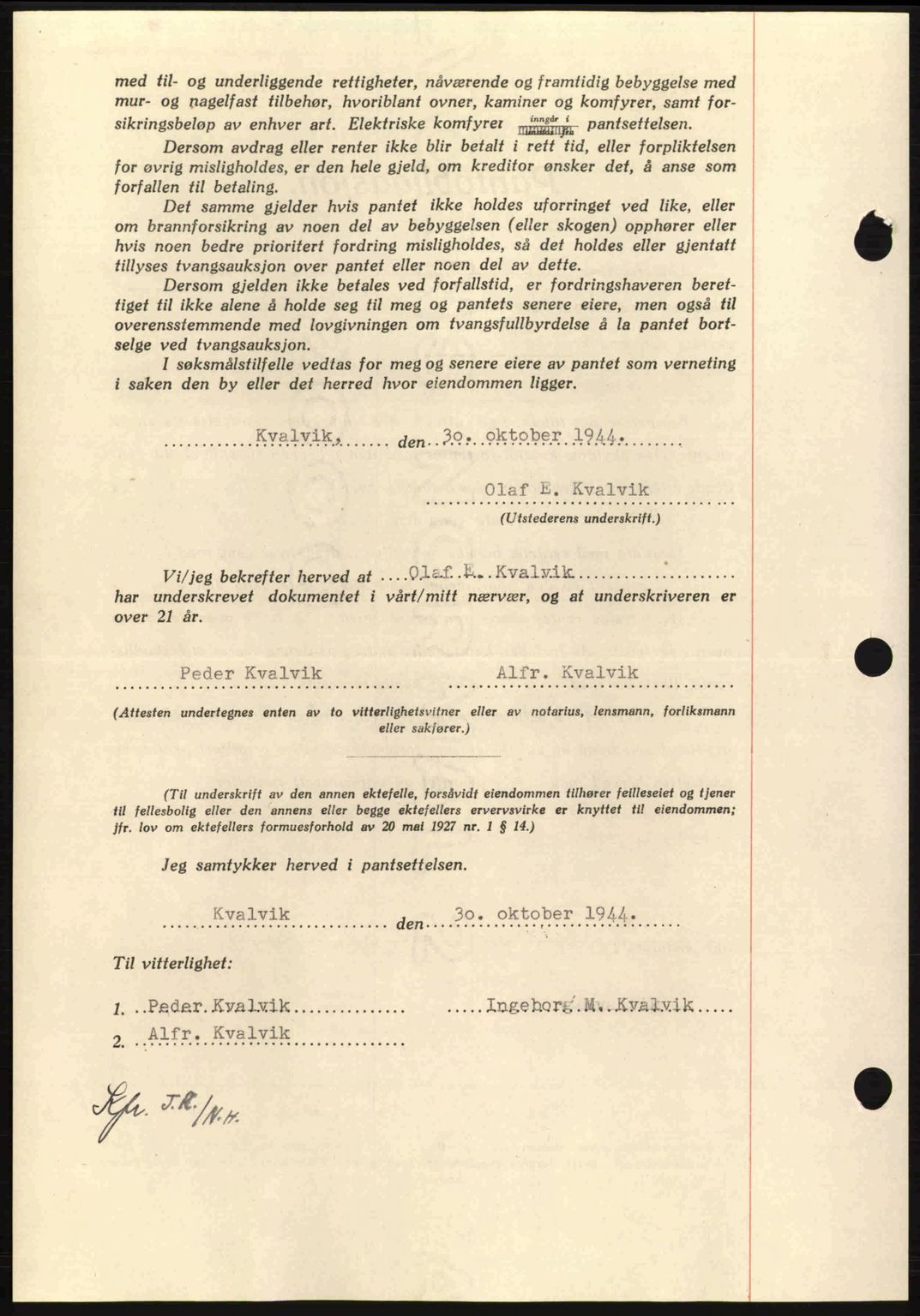 Nordmøre sorenskriveri, AV/SAT-A-4132/1/2/2Ca: Pantebok nr. B92, 1944-1945, Dagboknr: 1962/1944