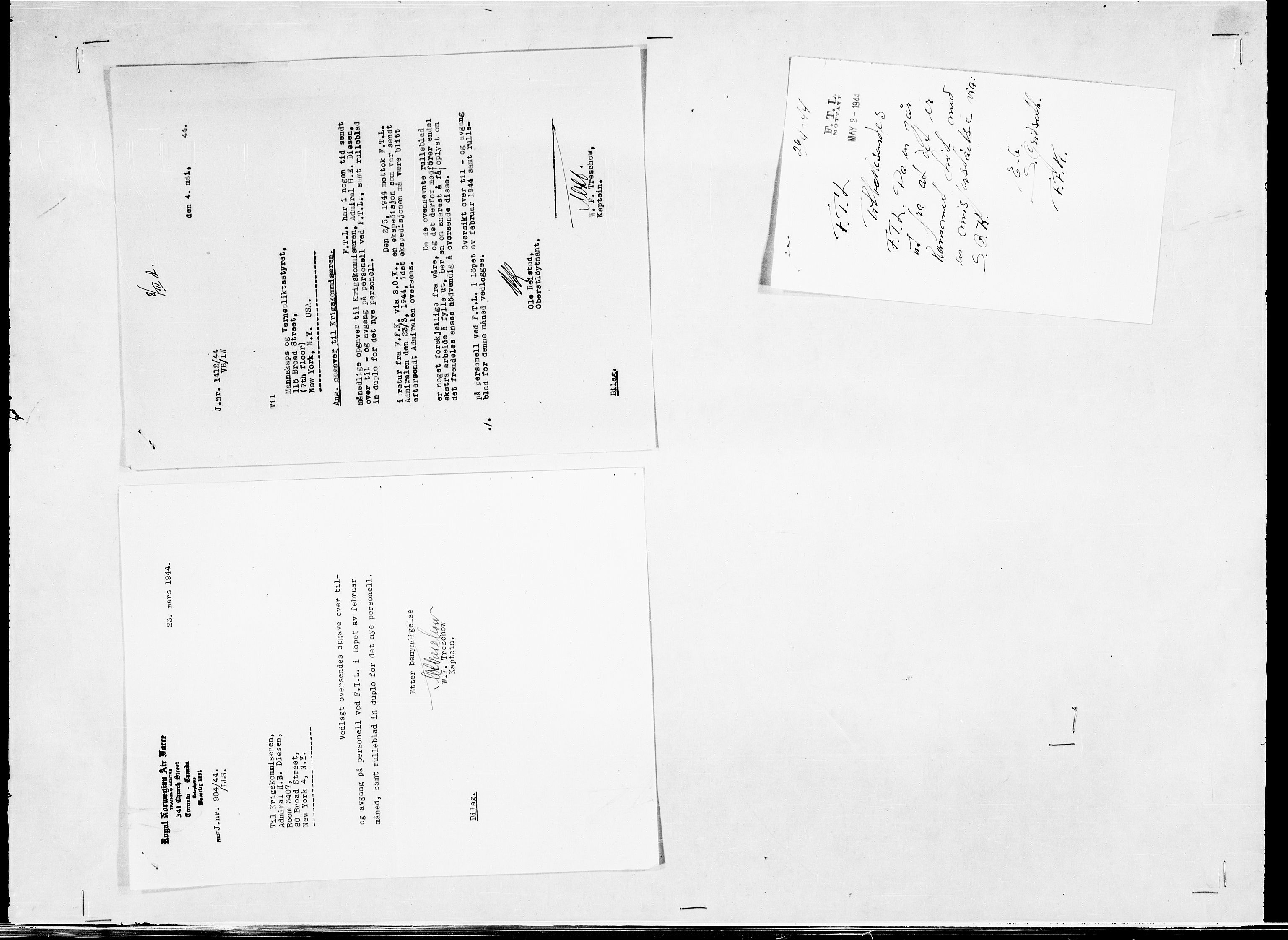 Forsvaret, Flyvåpnenes treningsleir 1940-1945, AV/RA-RAFA-3974/V/L0038: Ekspedisjonskontoret. 8. Personellkontoret, 1940-1945