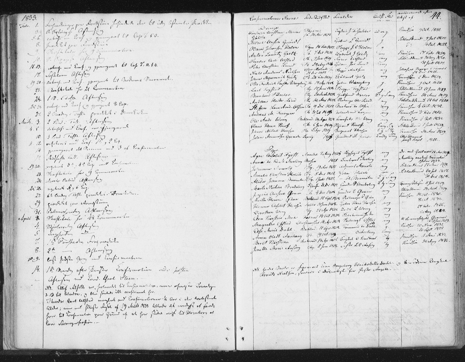 Ministerialprotokoller, klokkerbøker og fødselsregistre - Sør-Trøndelag, SAT/A-1456/602/L0127: Residerende kapellans bok nr. 602B01, 1821-1875, s. 44