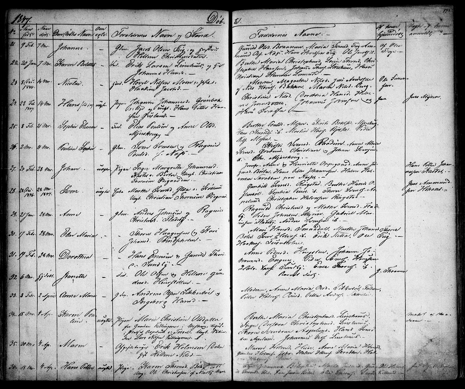 Enebakk prestekontor Kirkebøker, AV/SAO-A-10171c/F/Fa/L0009: Ministerialbok nr. I 9, 1832-1861, s. 135