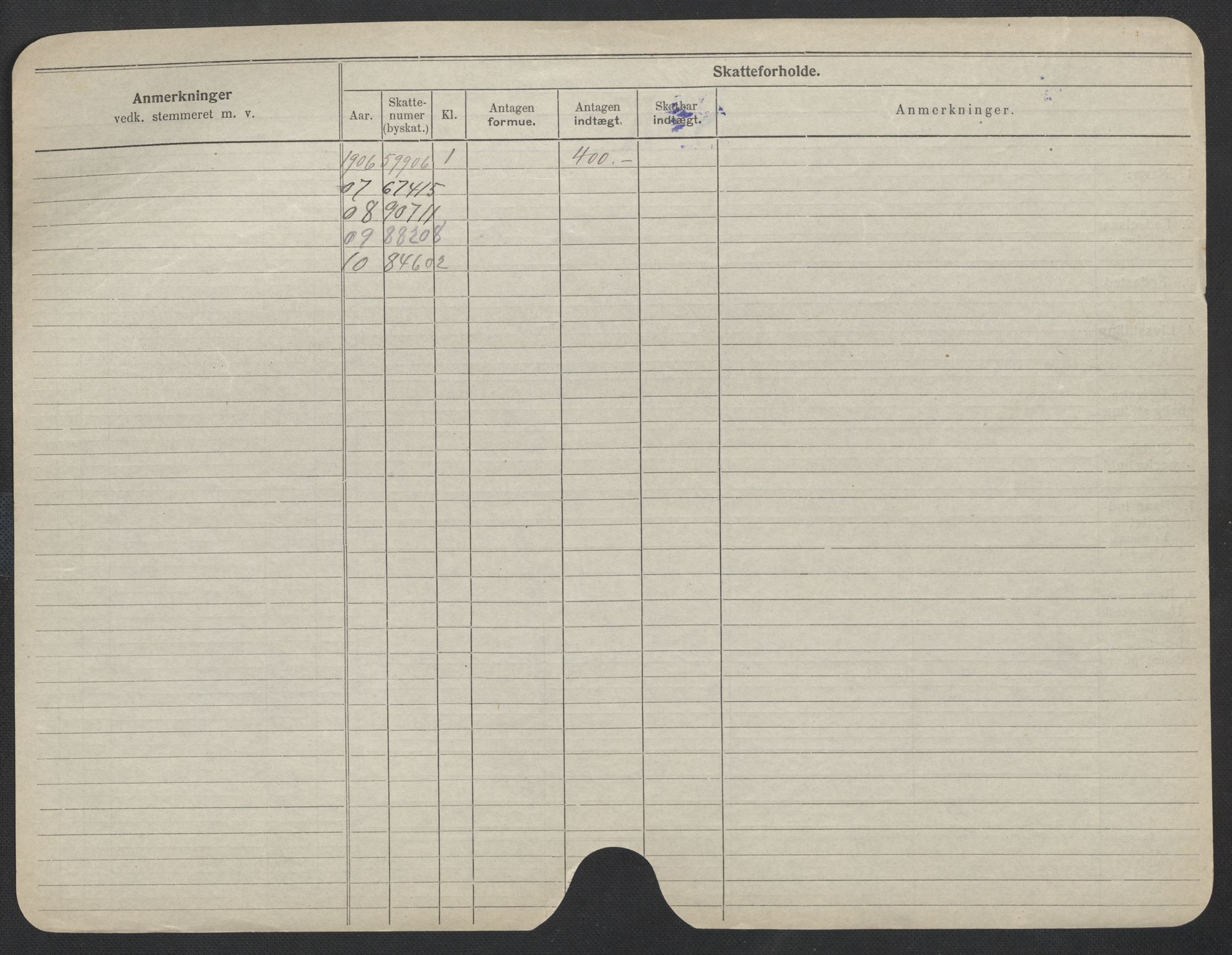 Oslo folkeregister, Registerkort, SAO/A-11715/F/Fa/Fac/L0012: Kvinner, 1906-1914, s. 372b