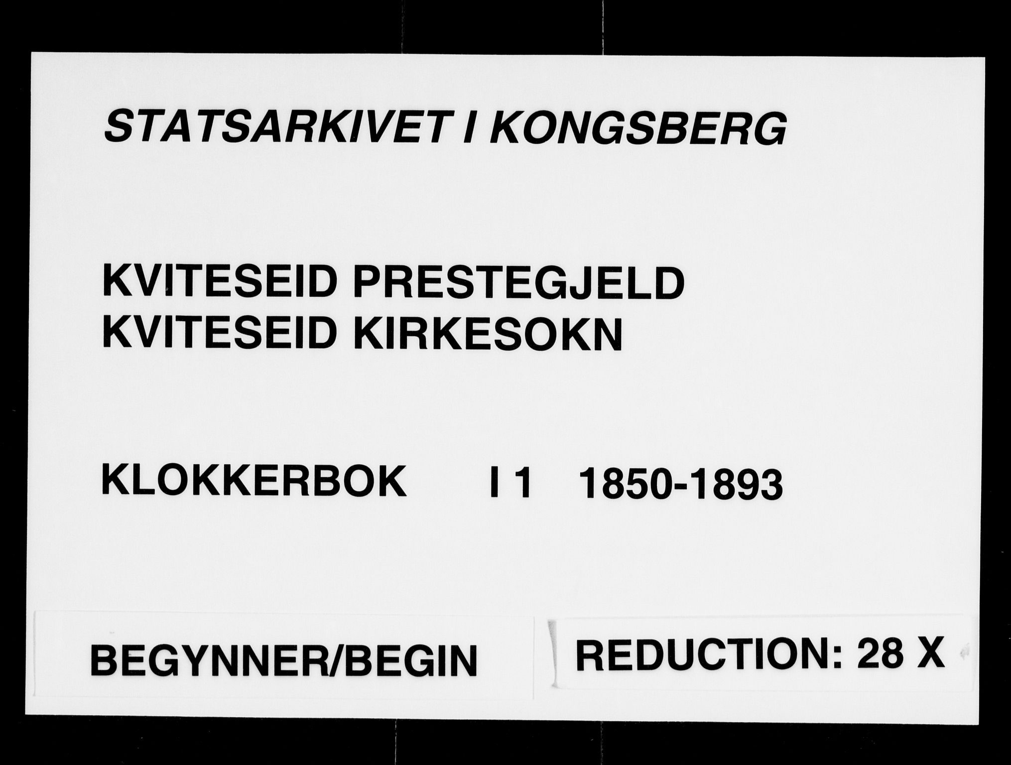 Kviteseid kirkebøker, SAKO/A-276/G/Ga/L0001: Klokkerbok nr. I 1, 1850-1893