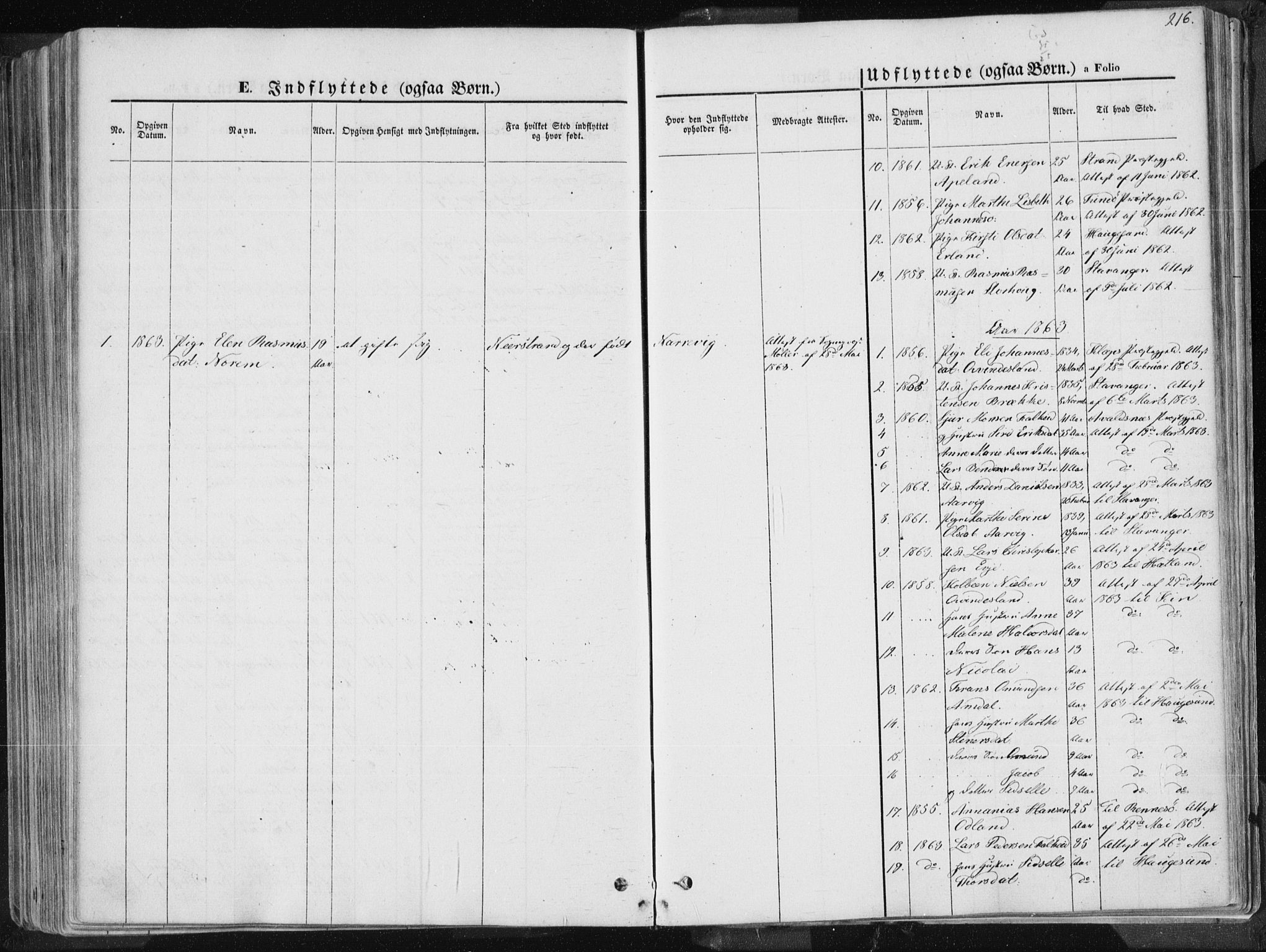 Tysvær sokneprestkontor, AV/SAST-A -101864/H/Ha/Haa/L0003: Ministerialbok nr. A 3, 1856-1865, s. 216