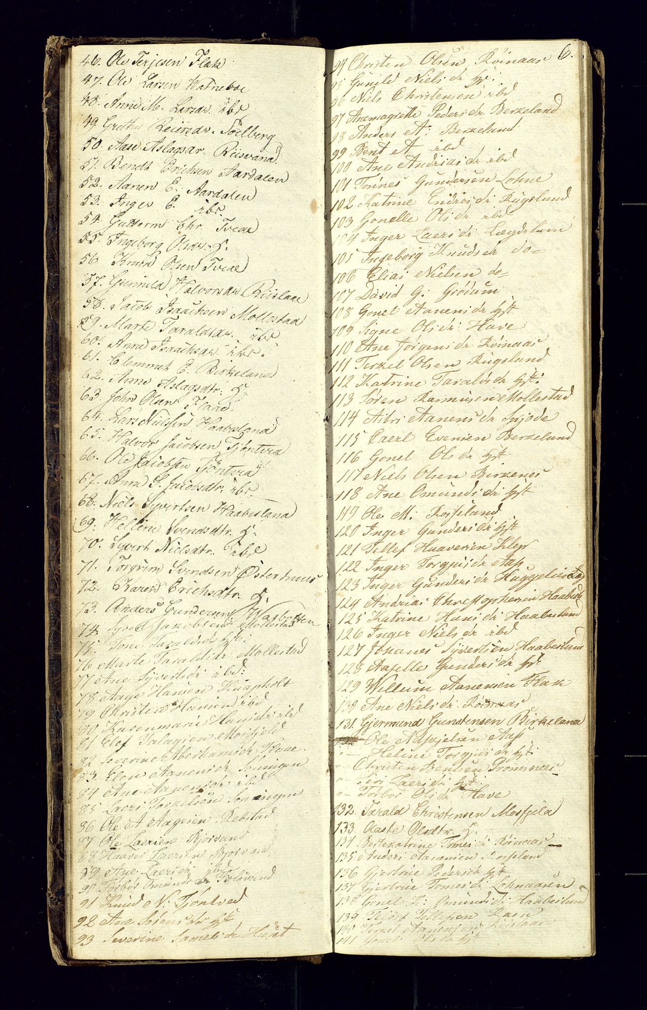Birkenes sokneprestkontor, AV/SAK-1111-0004/F/Fc/L0002: Kommunikantprotokoll nr. C-2, 1839-1849, s. 6
