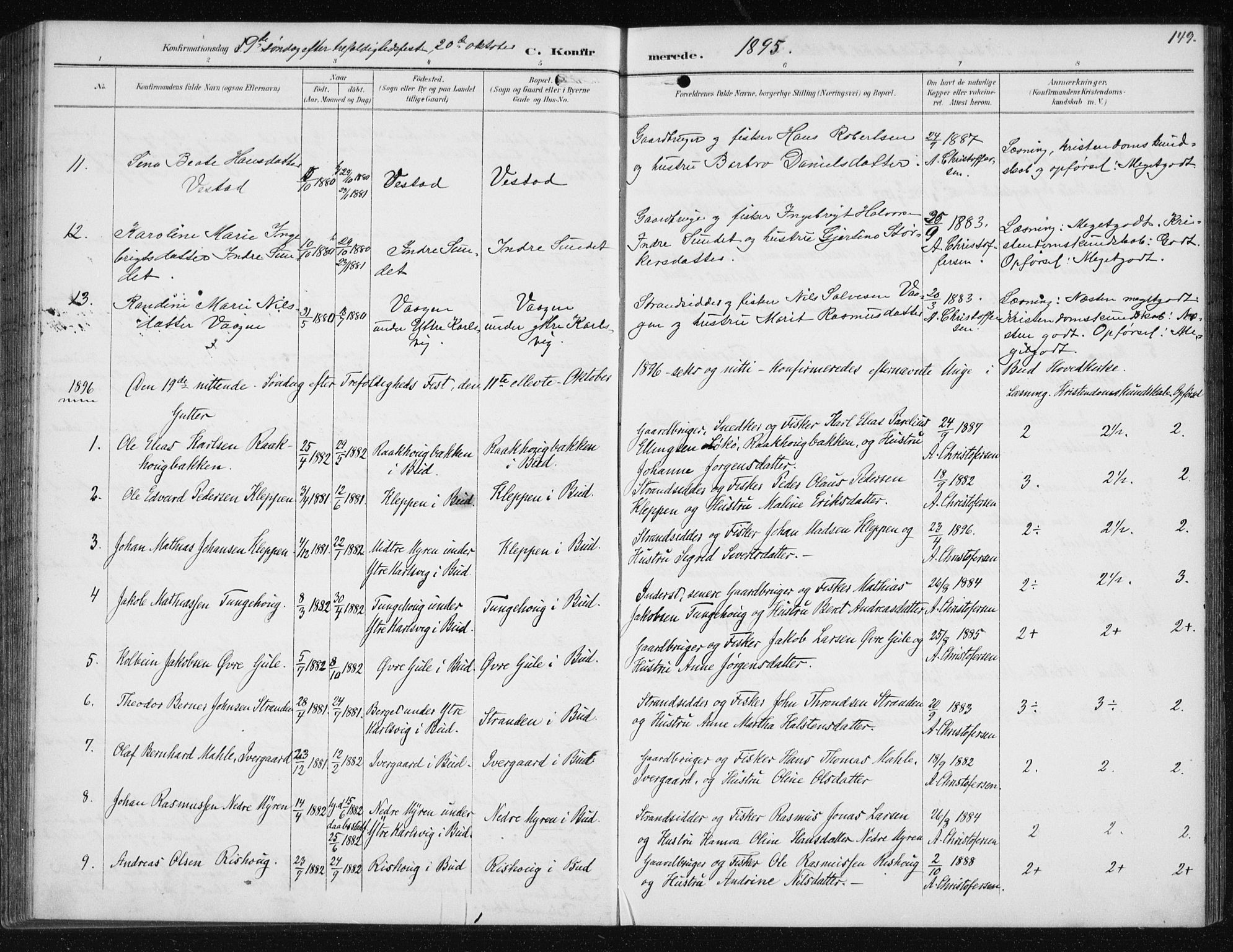 Ministerialprotokoller, klokkerbøker og fødselsregistre - Møre og Romsdal, AV/SAT-A-1454/566/L0773: Klokkerbok nr. 566C02, 1892-1909, s. 149