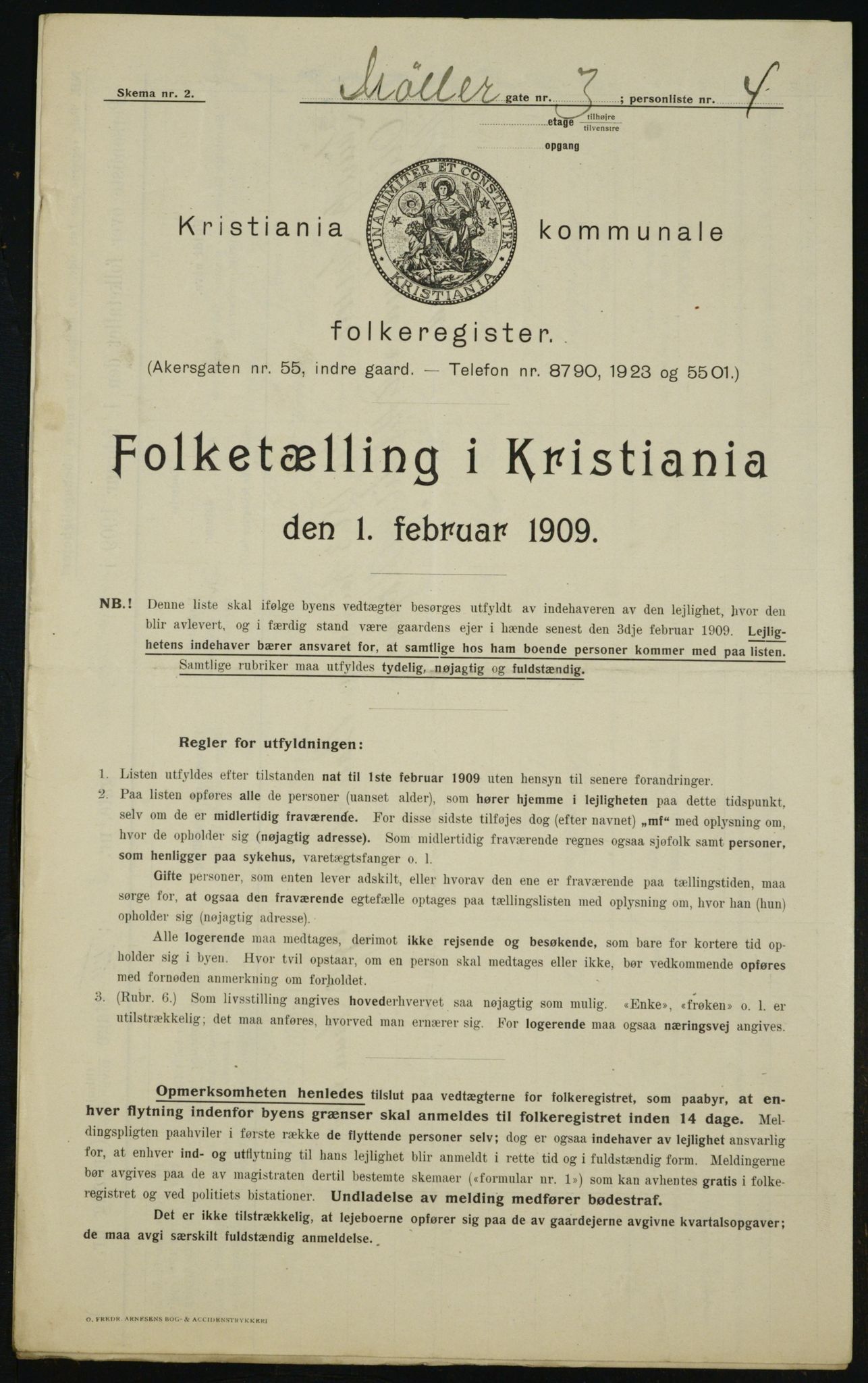 OBA, Kommunal folketelling 1.2.1909 for Kristiania kjøpstad, 1909, s. 61936