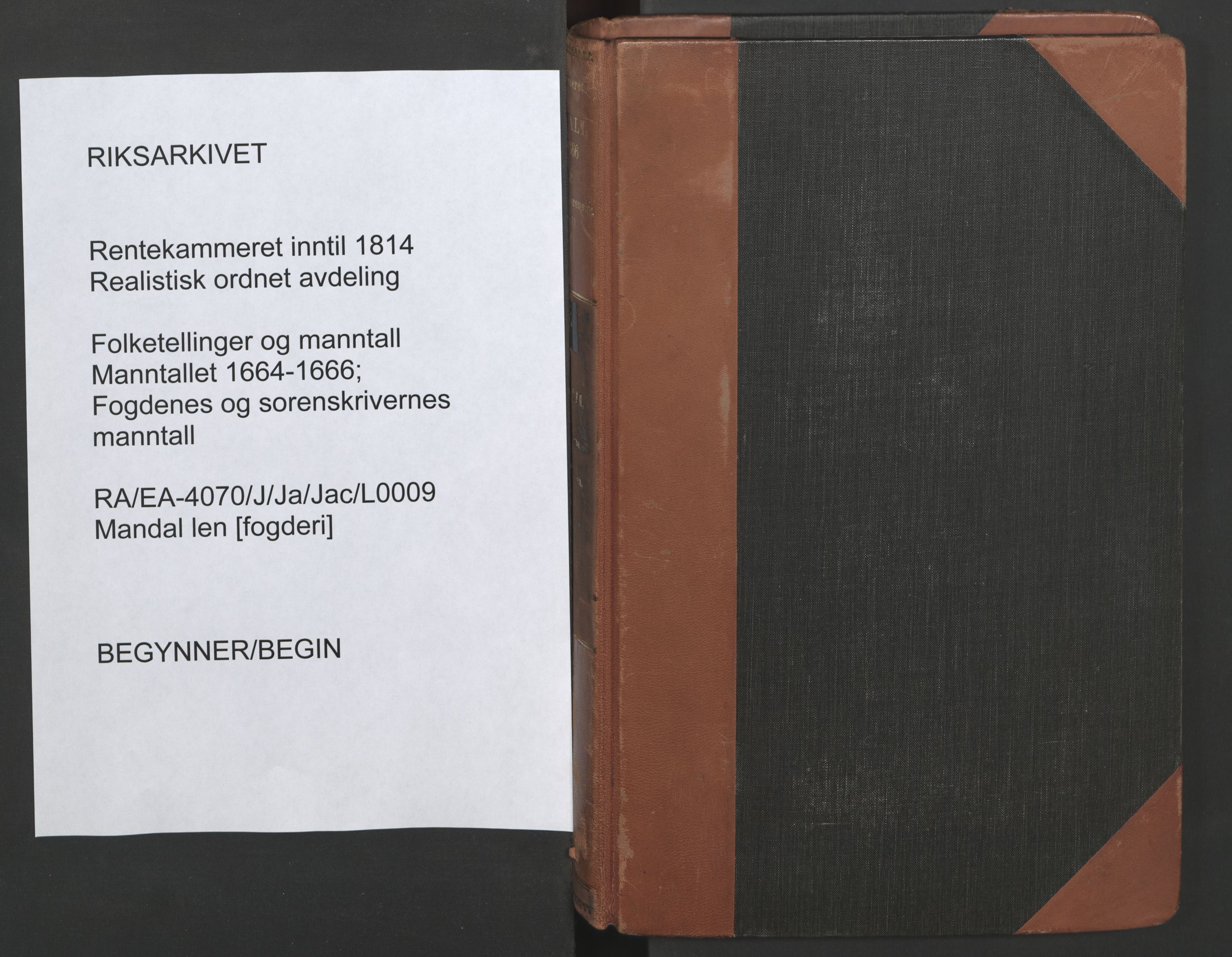 RA, Fogdenes og sorenskrivernes manntall 1664-1666, nr. 9: Mandal len, 1664-1666