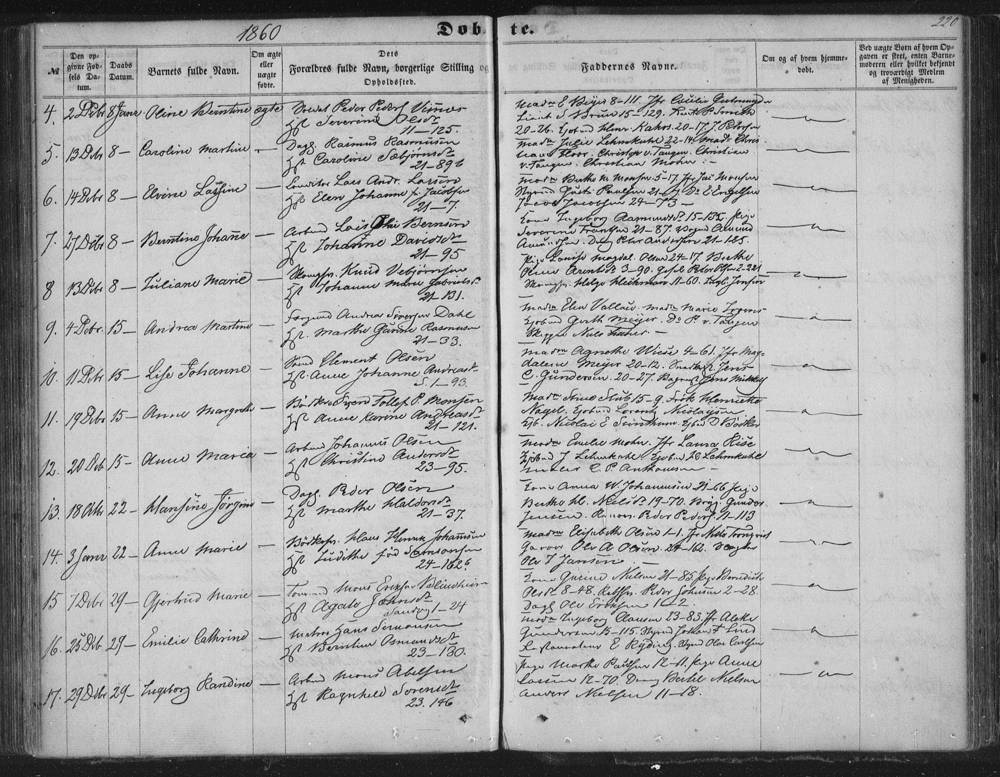Korskirken sokneprestembete, AV/SAB-A-76101/H/Haa/L0018: Ministerialbok nr. B 4, 1857-1866, s. 220