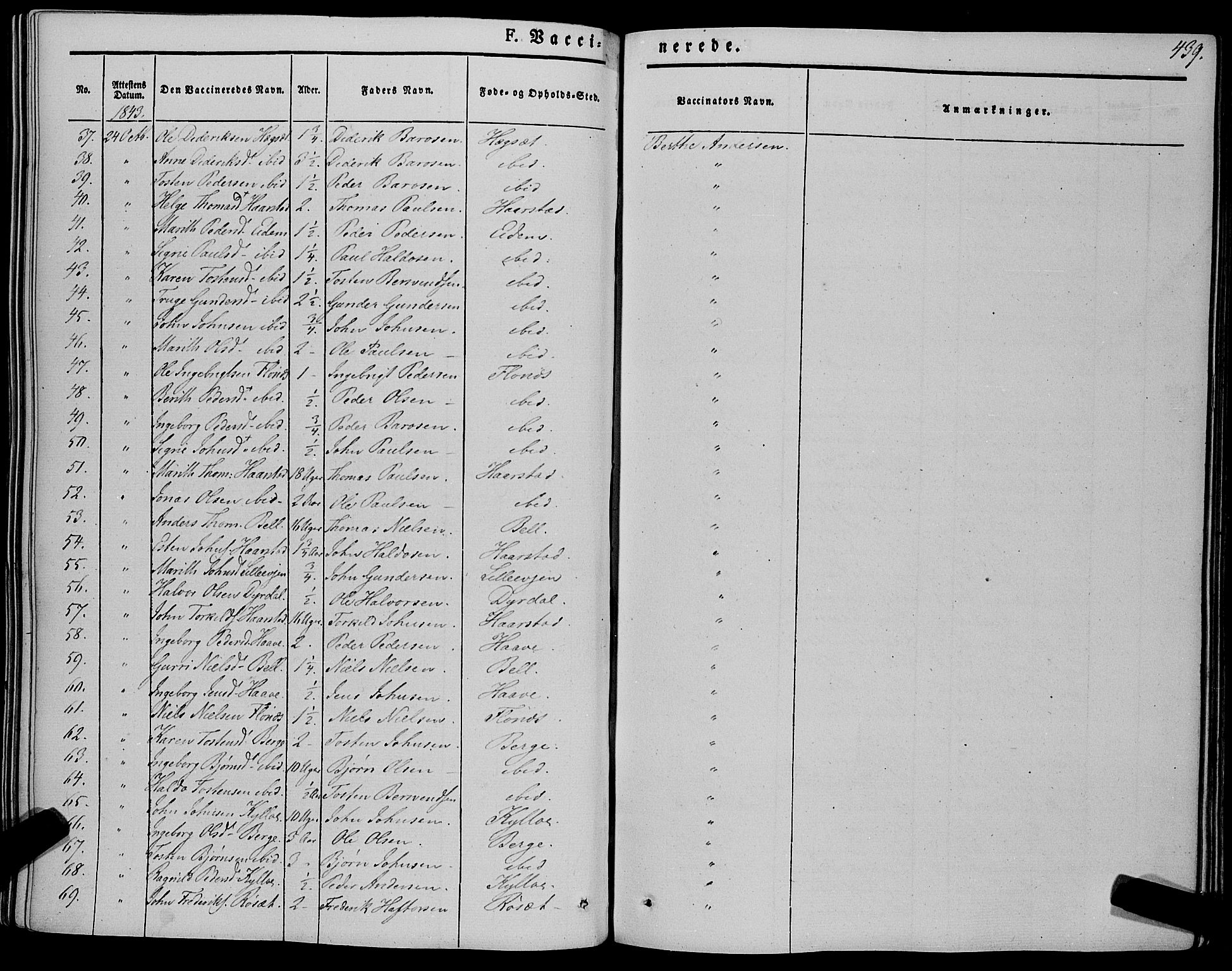 Ministerialprotokoller, klokkerbøker og fødselsregistre - Sør-Trøndelag, SAT/A-1456/695/L1145: Ministerialbok nr. 695A06 /1, 1843-1859, s. 439