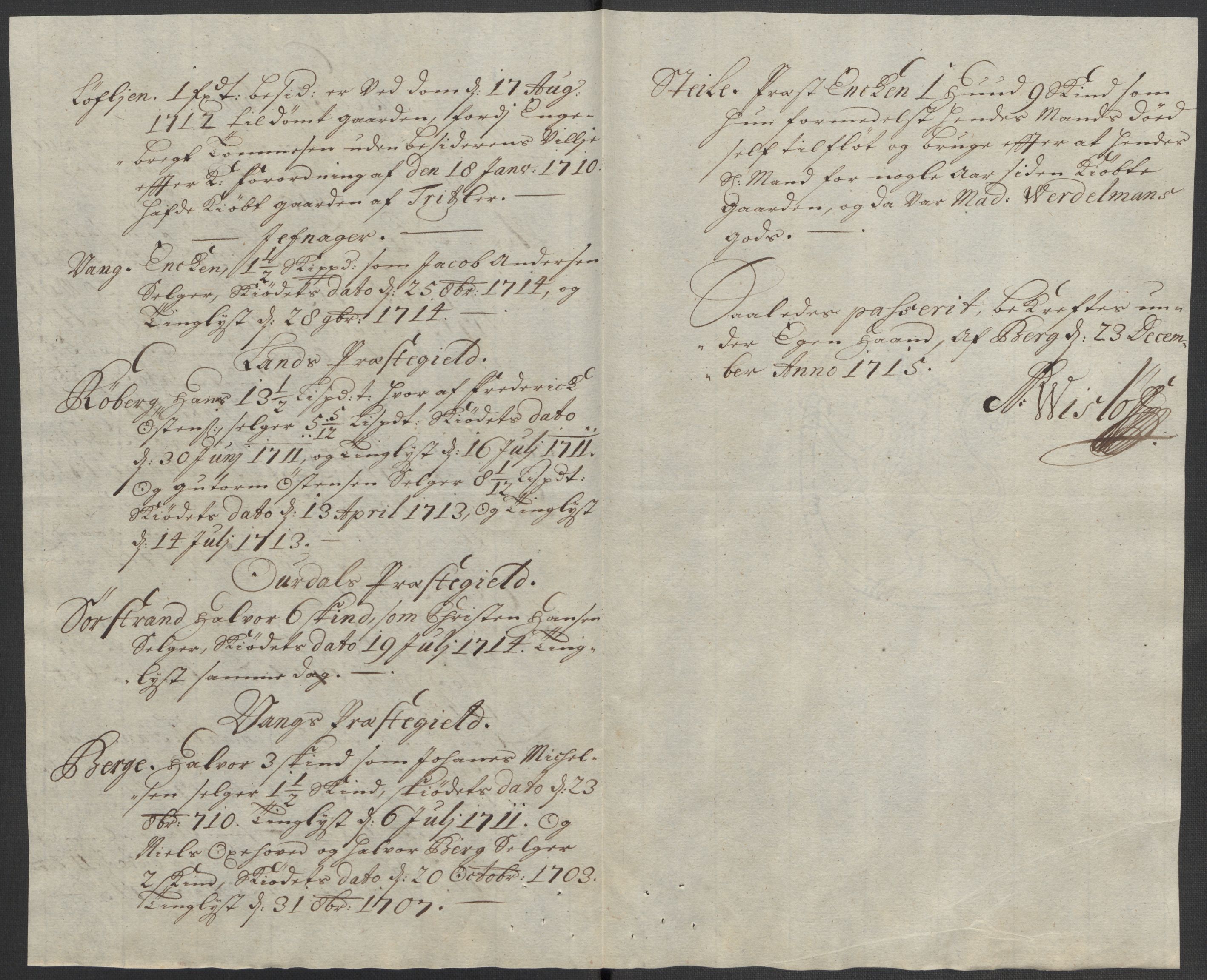 Rentekammeret inntil 1814, Reviderte regnskaper, Fogderegnskap, AV/RA-EA-4092/R18/L1314: Fogderegnskap Hadeland, Toten og Valdres, 1715, s. 431