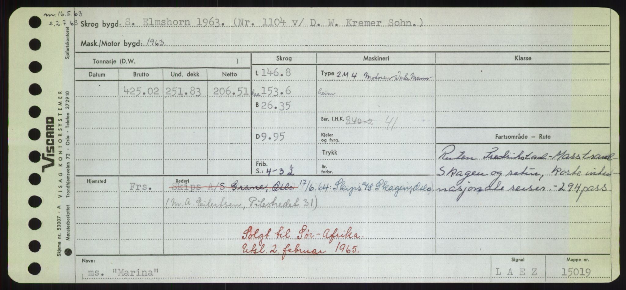 Sjøfartsdirektoratet med forløpere, Skipsmålingen, RA/S-1627/H/Hd/L0024: Fartøy, M-Mim, s. 265