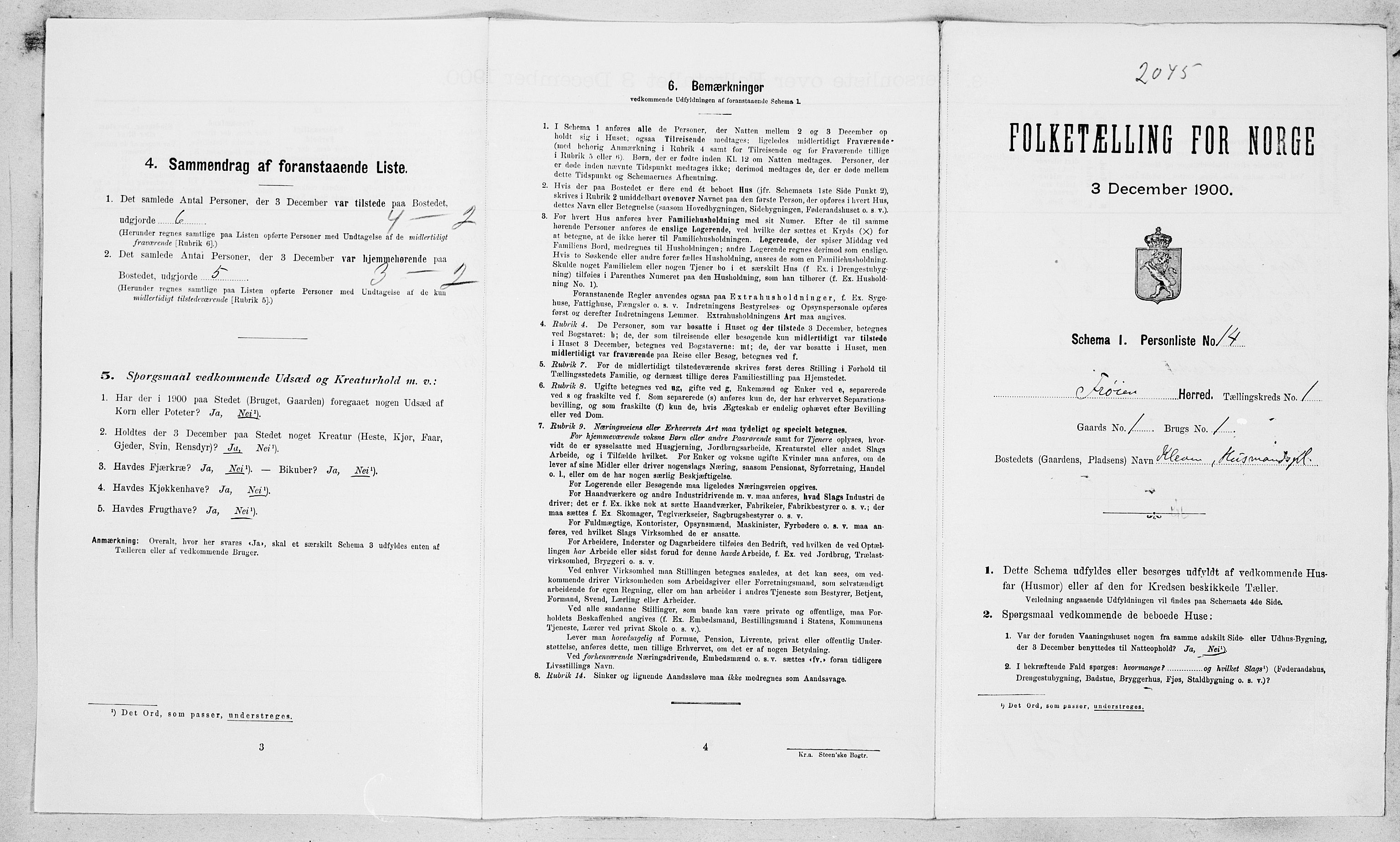 SAT, Folketelling 1900 for 1619 Frøya herred, 1900, s. 156