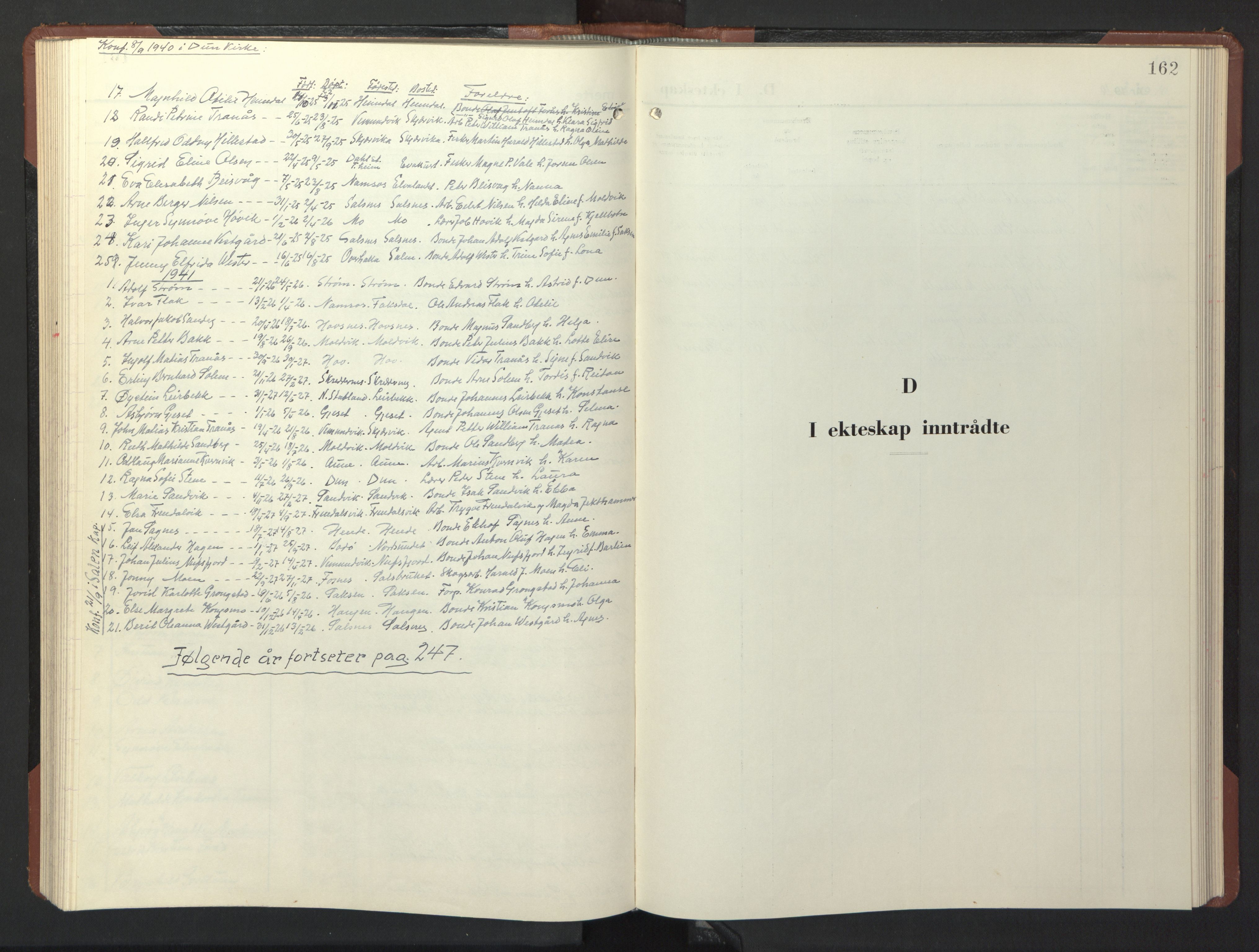 Ministerialprotokoller, klokkerbøker og fødselsregistre - Nord-Trøndelag, SAT/A-1458/773/L0625: Klokkerbok nr. 773C01, 1910-1952, s. 162