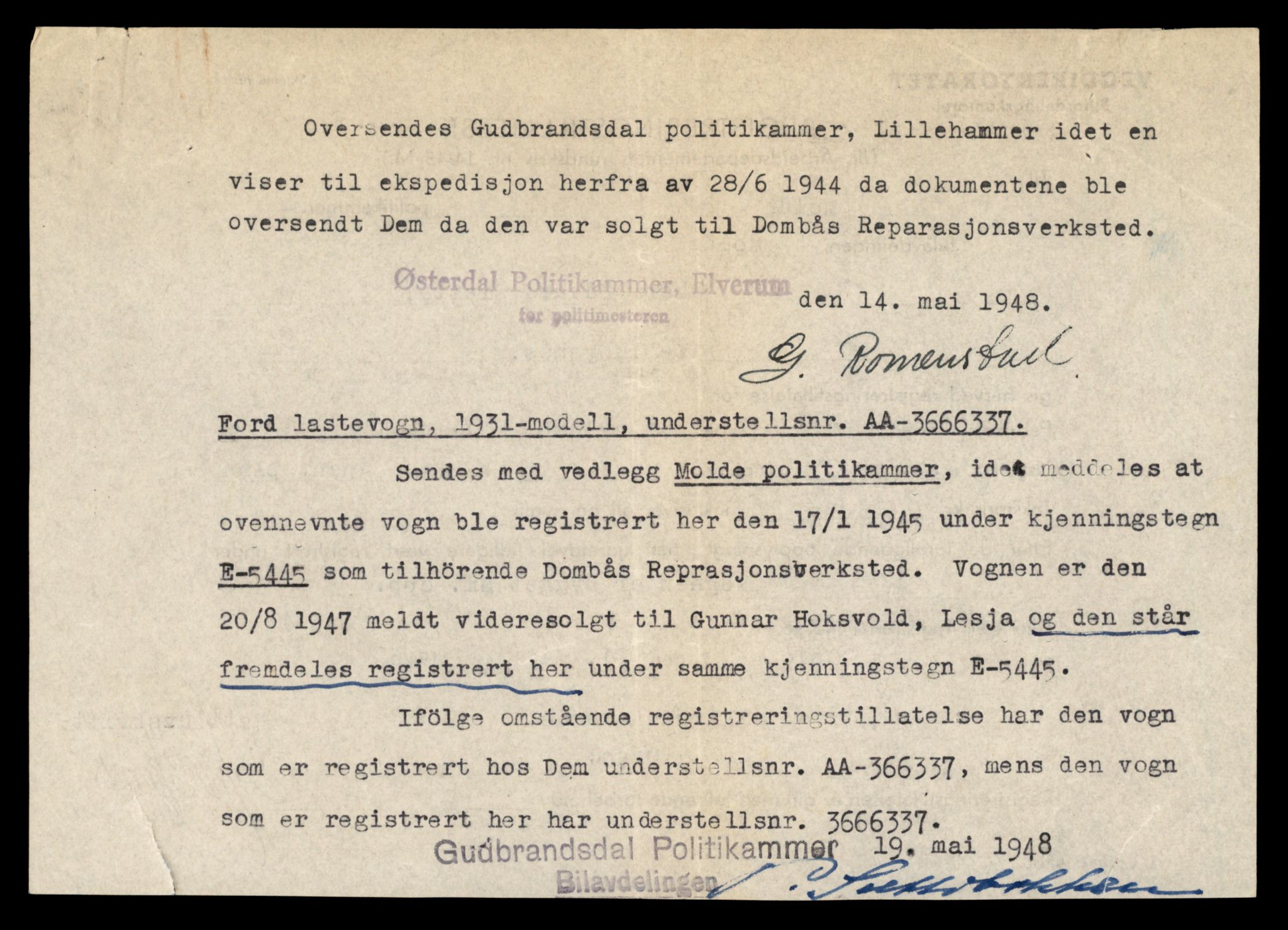 Møre og Romsdal vegkontor - Ålesund trafikkstasjon, SAT/A-4099/F/Fe/L0013: Registreringskort for kjøretøy T 1451 - T 1564, 1927-1998, s. 712