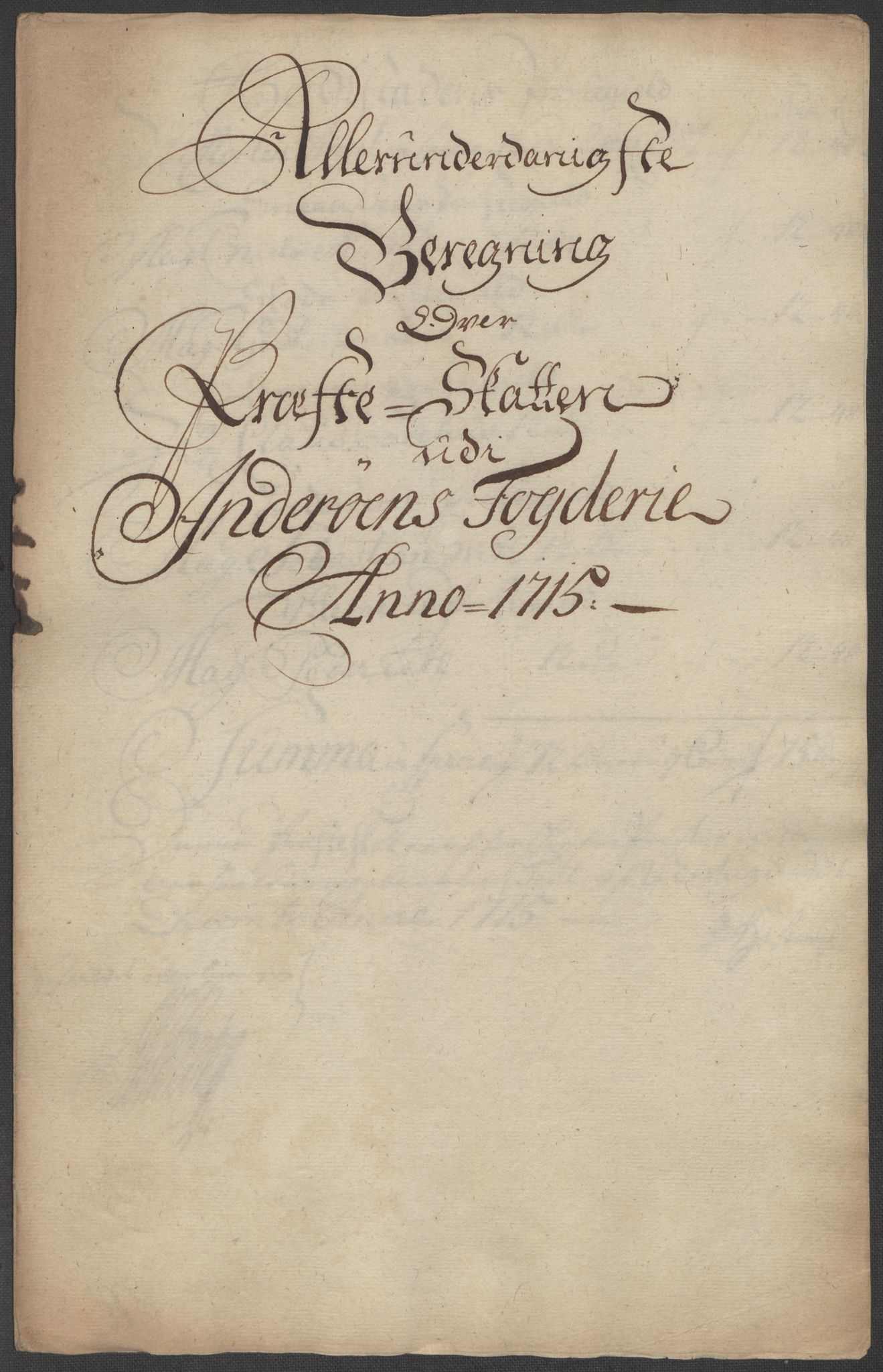 Rentekammeret inntil 1814, Reviderte regnskaper, Fogderegnskap, RA/EA-4092/R63/L4323: Fogderegnskap Inderøy, 1715, s. 170