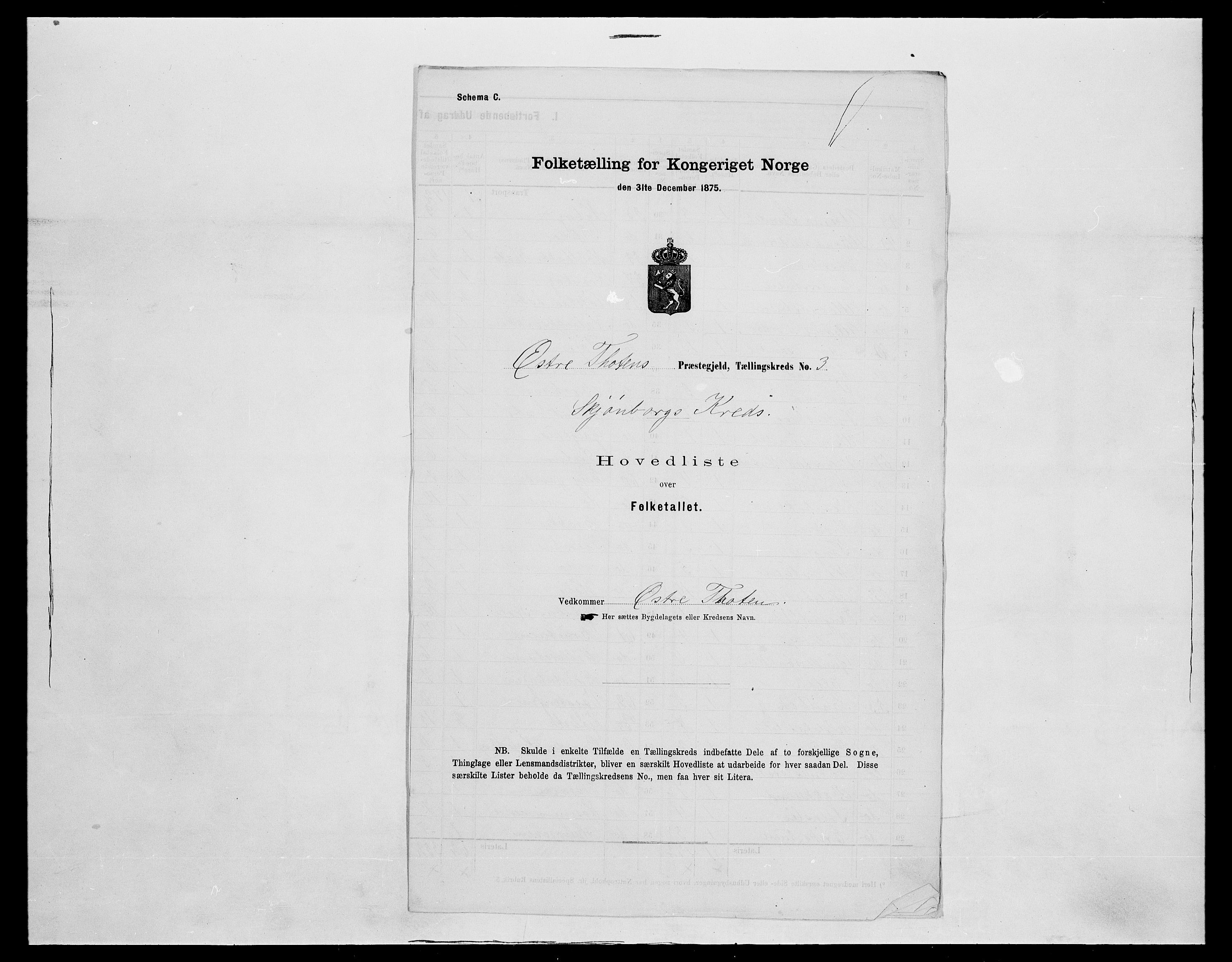 SAH, Folketelling 1875 for 0528P Østre Toten prestegjeld, 1875, s. 36