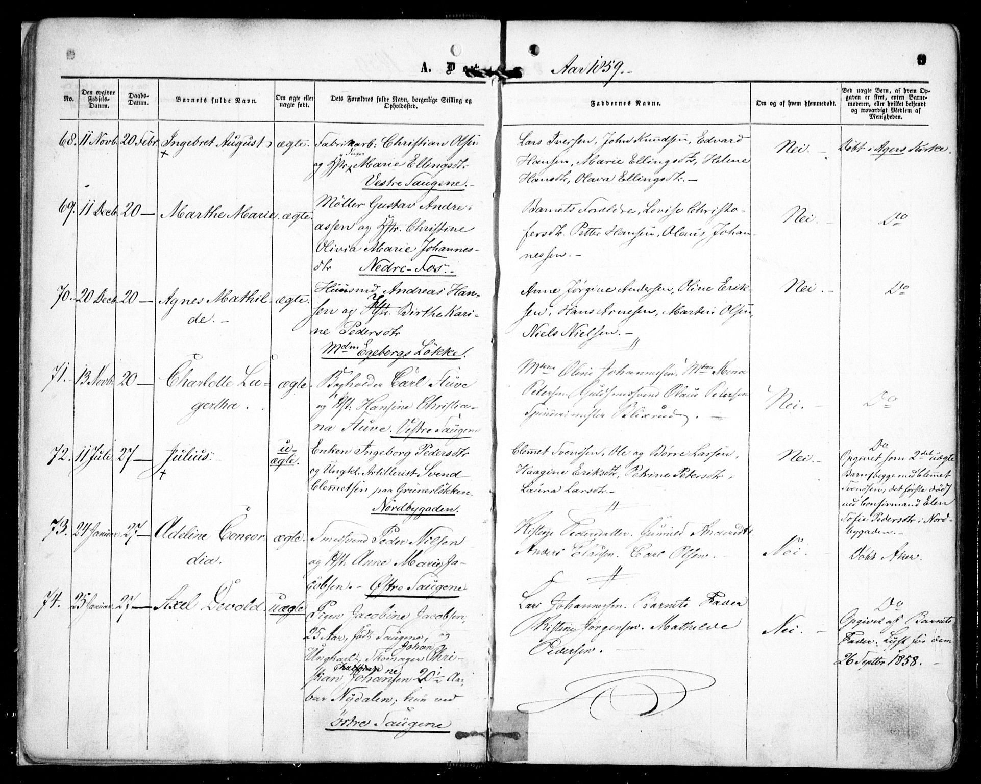 Grønland prestekontor Kirkebøker, AV/SAO-A-10848/F/Fa/L0001: Ministerialbok nr. 1, 1859-1861, s. 9